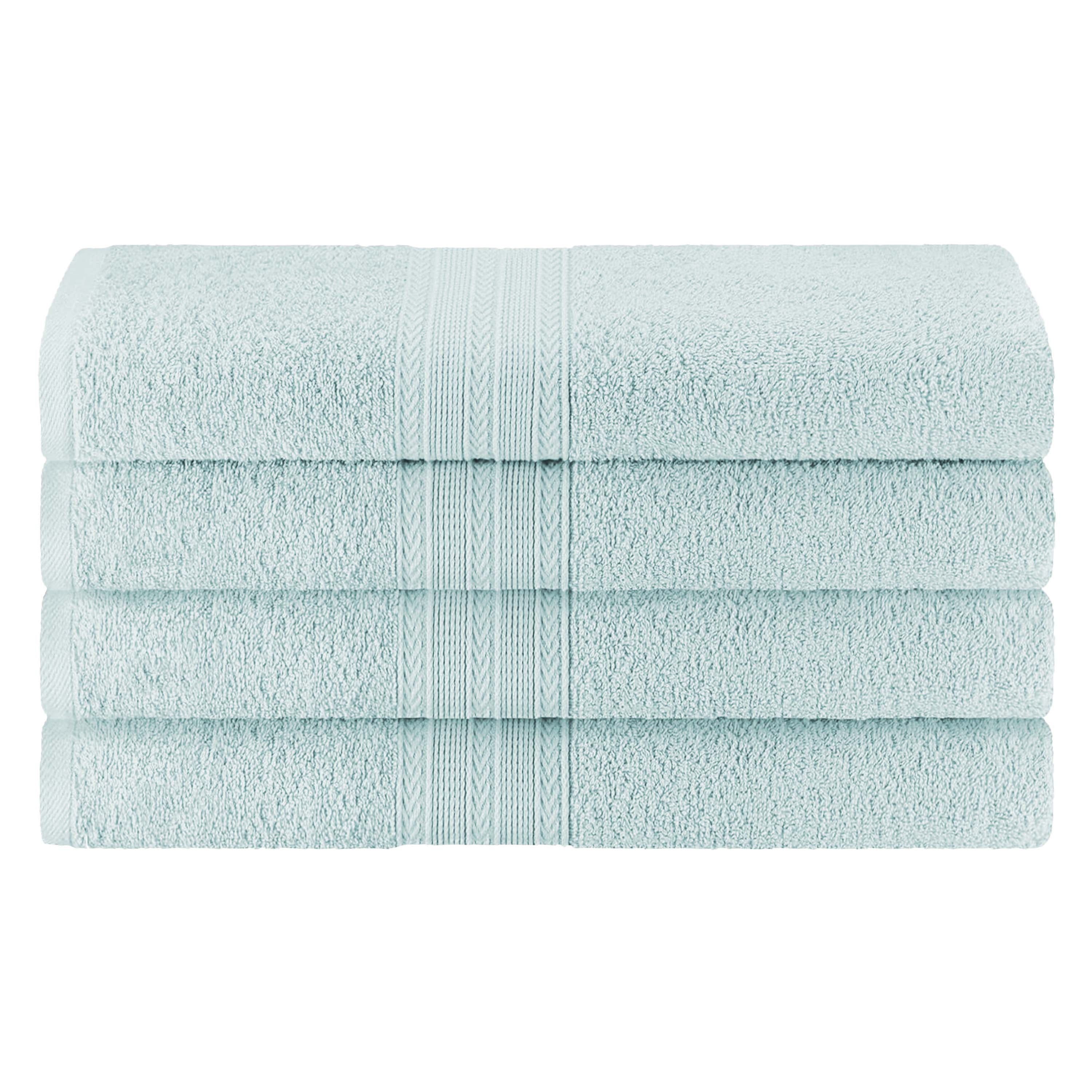 Premium 100% Cotton Eco-Friendly 4-Piece Bath Towel Set - Soft, Absorbent & Hypoallergenic - Perfect for Spa, Bathroom & Beach Use