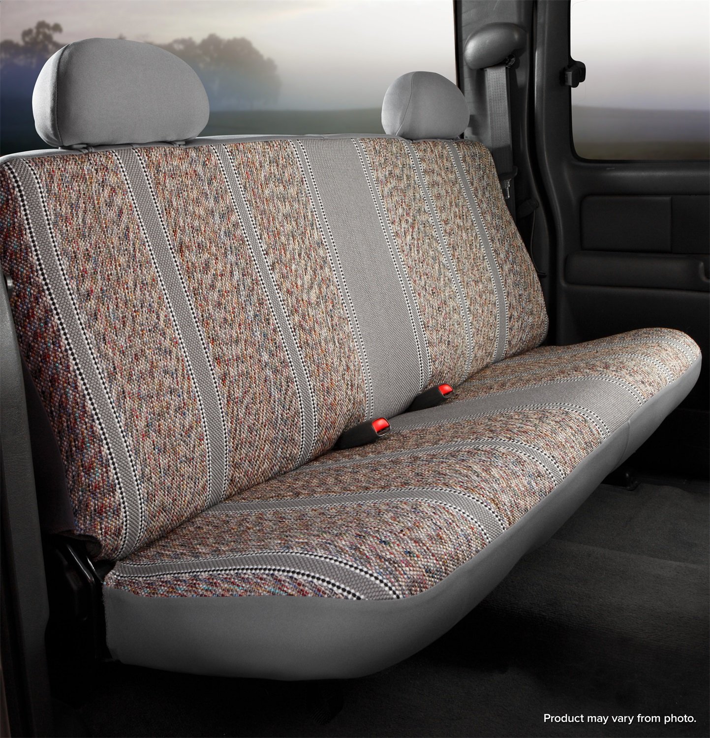 Fia TR49-2 Gray Custom Fit Front Seat Cover Bench Seat - Saddle Blanket Style for Cars, Trucks & SUVs | Durable & Stylish Protection for Road Trips & Daily Commute
