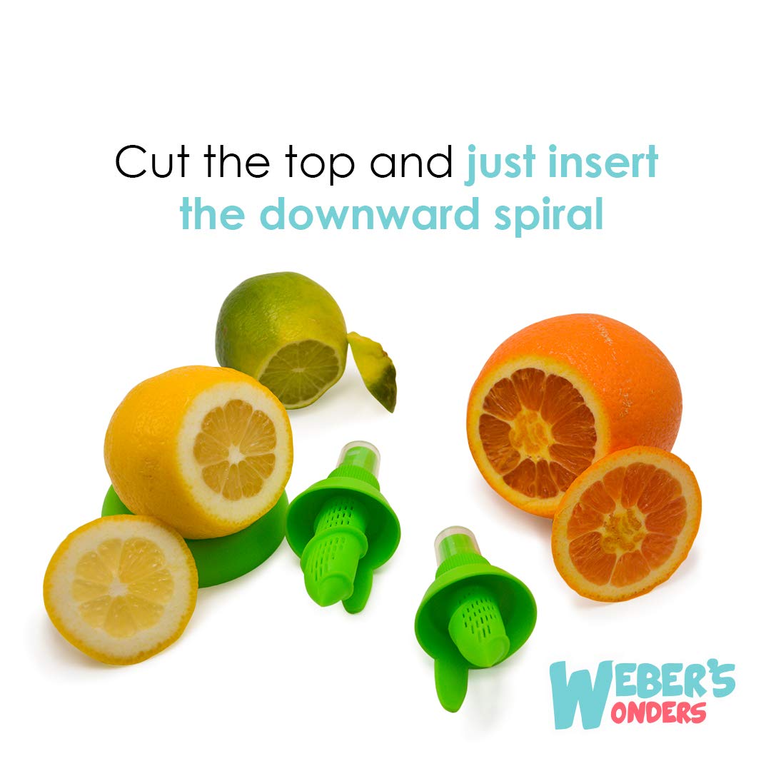 Weber’s Wonders 3-Piece Lemon Sprayer Kit - Orange Juice Extractor, Citrus Juicer & Squeezer - Vegetable & Salad Cleaner Spray - Fresh Lime Storage Gadget - Perfect for Cocktails, Cooking & Healthy Snacks