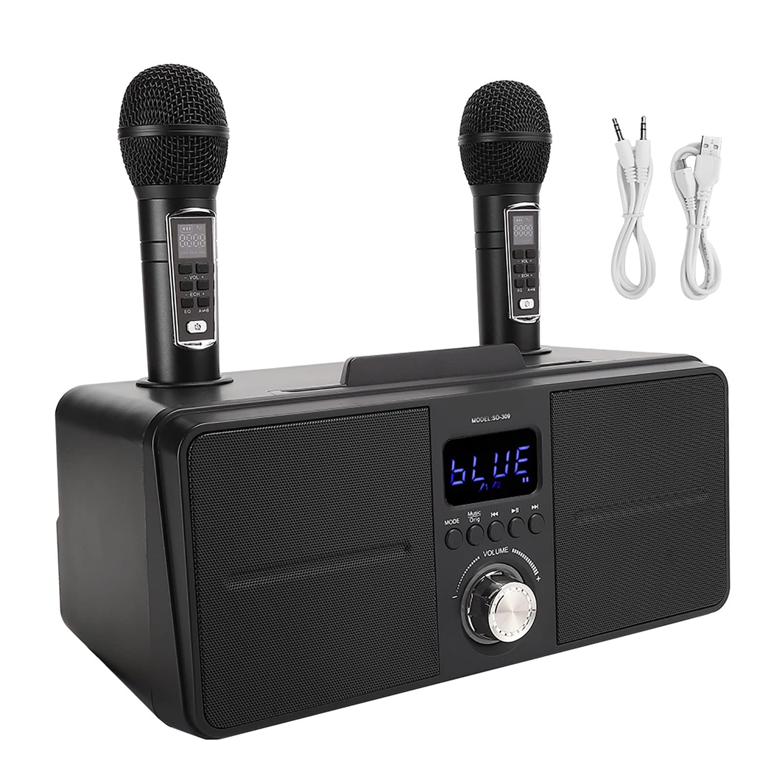 Wireless Bluetooth Karaoke Machine with Microphone - Portable Speaker for Home Parties, Singing, Live Audio & Disco Fun - Perfect for Family Gatherings & Entertainment (Black)