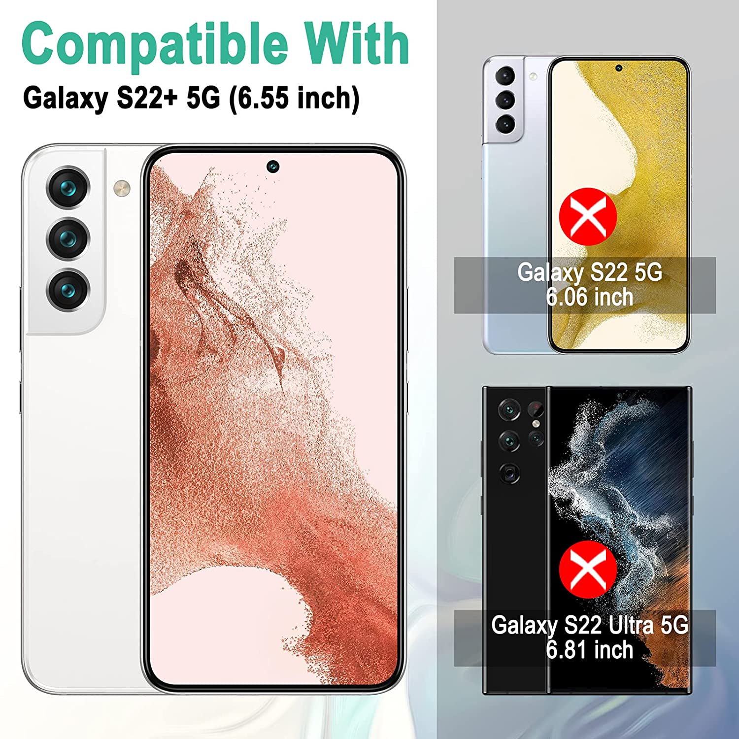 Samsung Galaxy S22 Plus Screen Protector with Camera Lens Cover - Tempered Glass for Ultimate Protection - Perfect for Gaming, Work & Outdoor Use