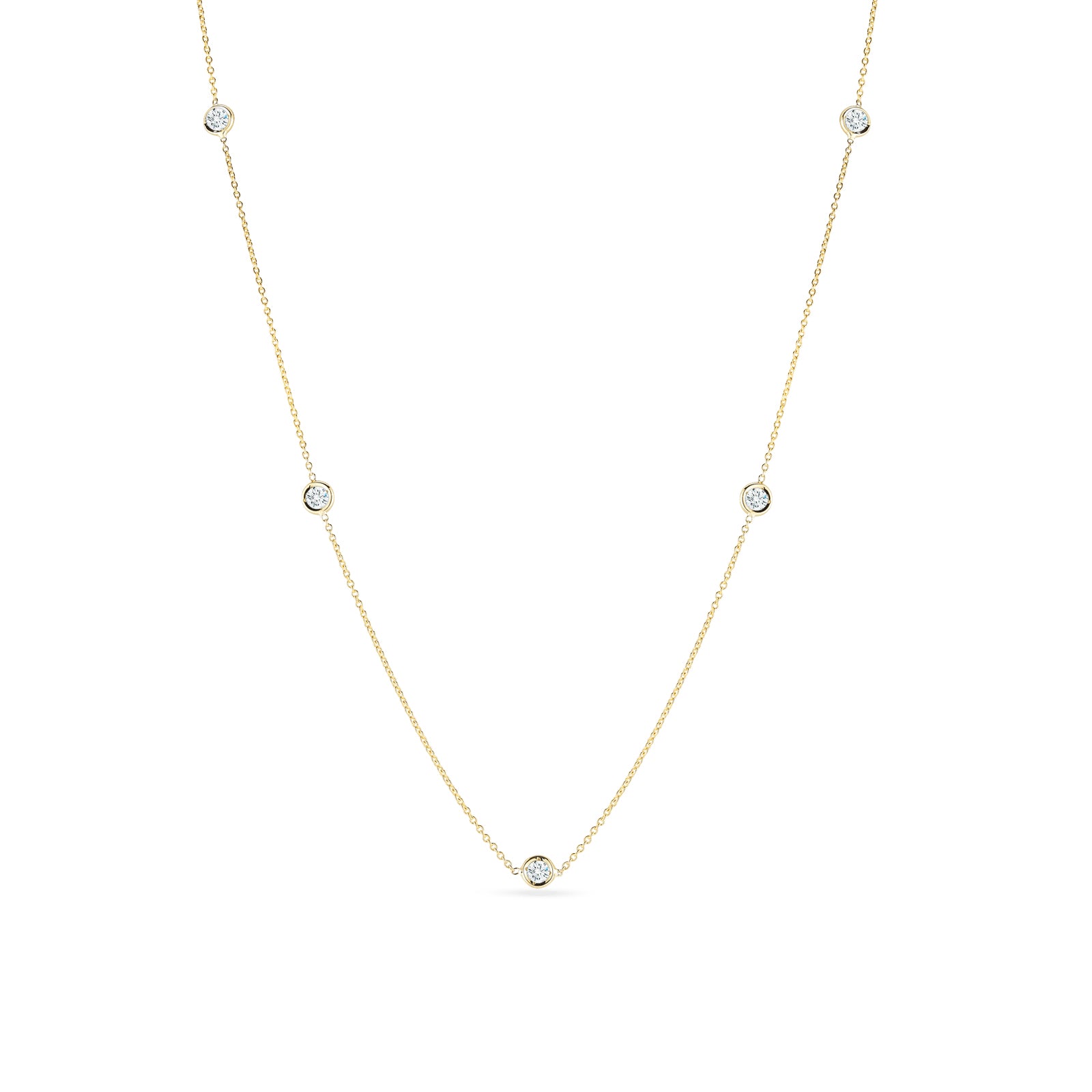5 Station Diamond Necklace for Women - Elegant 14K Gold Plated Cubic Zirconia Pendant Necklace | Perfect for Weddings, Anniversaries & Special Occasions