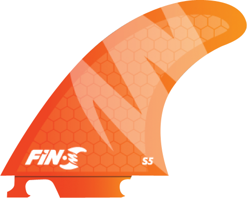 Fin S S 5 Honeycomb Neon Orange Surfboard Fins - 3 Pack Set | High Performance Surfing Fins for Wave Control & Stability