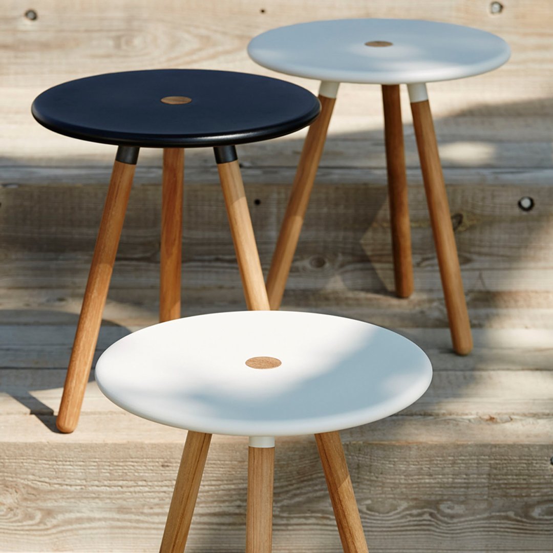 Durable Outdoor Side Table with Storage - Foldable Patio Footstool for Garden, Poolside & Balcony Use