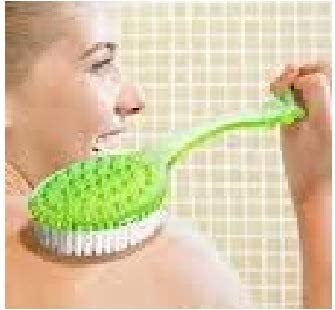 APOEM Long Handle Bath Brush for Women - Exfoliating Back Scrubber with Massage Bristles, Pack of 1 - Perfect for Shower, Spa & Hard-to-Reach Areas