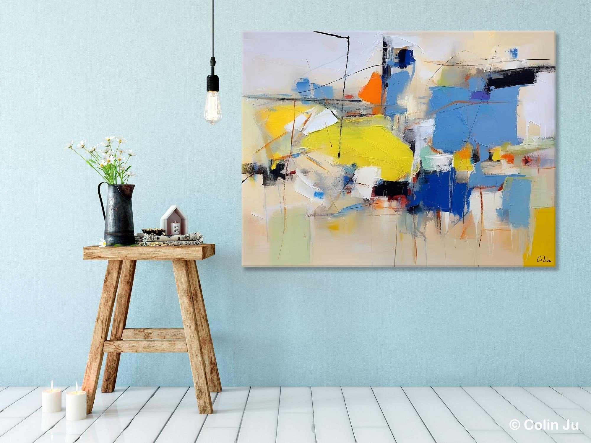 Large Abstract Canvas Art for Sale - Original Hand Painted Acrylic Wall Art - Modern Home Decor for Living Room & Bedroom - Perfect Gift for Housewarming