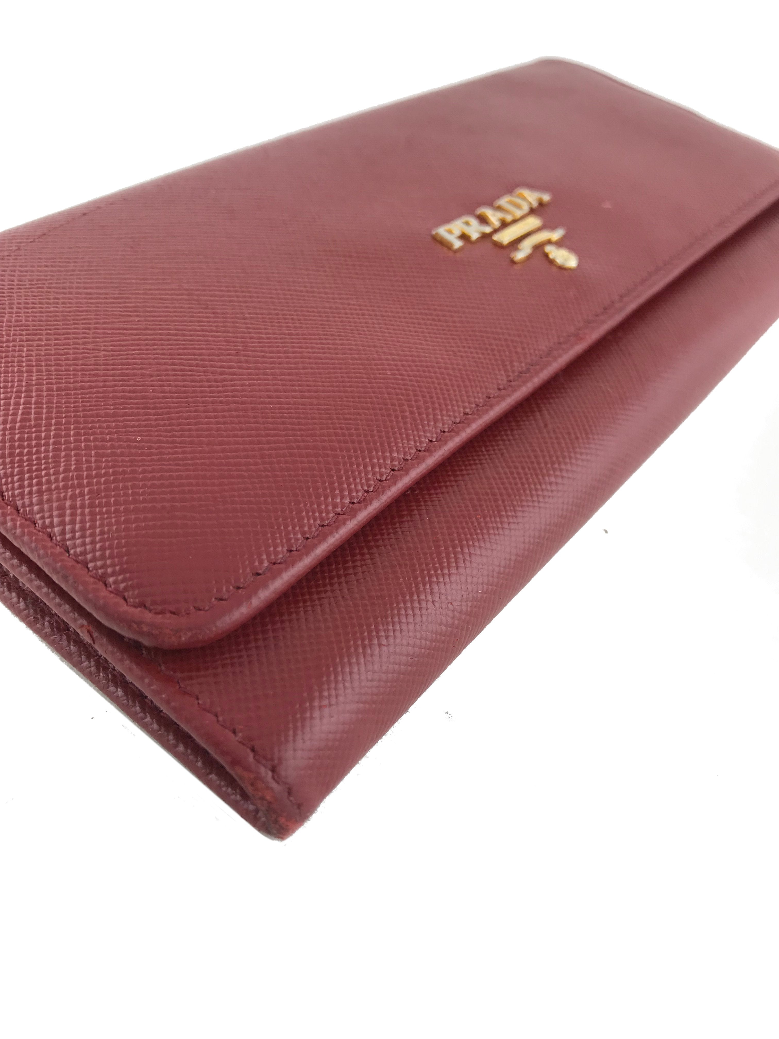 Prada Saffiano Leather Long Wallet for Women - Luxury Bifold Wallet with Multiple Card Slots & Zippered Coin Pocket - Perfect for Everyday Use, Travel & Business