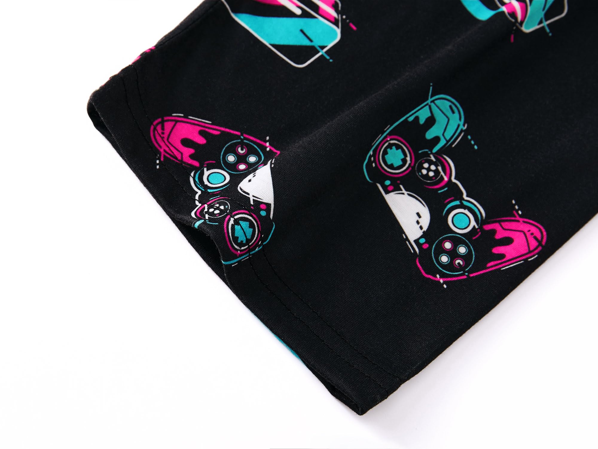 Tebbis 2-Piece Soft Cotton Boys' Pajama Set - Gamer Print Short Sleeve & Pants (Sizes 6-18) - Perfect for Sleepovers, Gaming Nights & Relaxing at Home