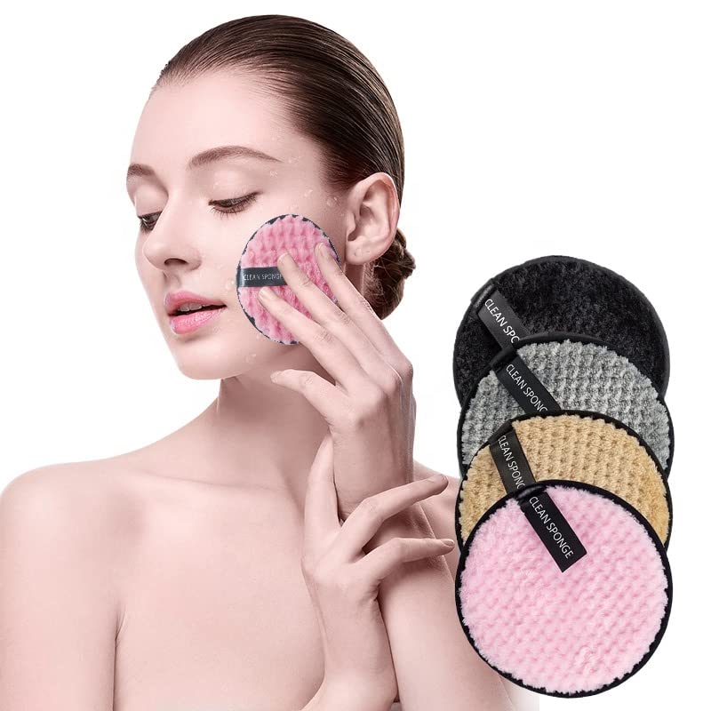 KitchenFest® Reusable Microfiber Makeup Remover Pads - Gentle Face Cleansing for Foundation, Mascara & Eyeliner - Washable Cosmetic Puffs (Pack of 3) - Perfect for Travel, Daily Skincare & Eco-Friendly Beauty Routine