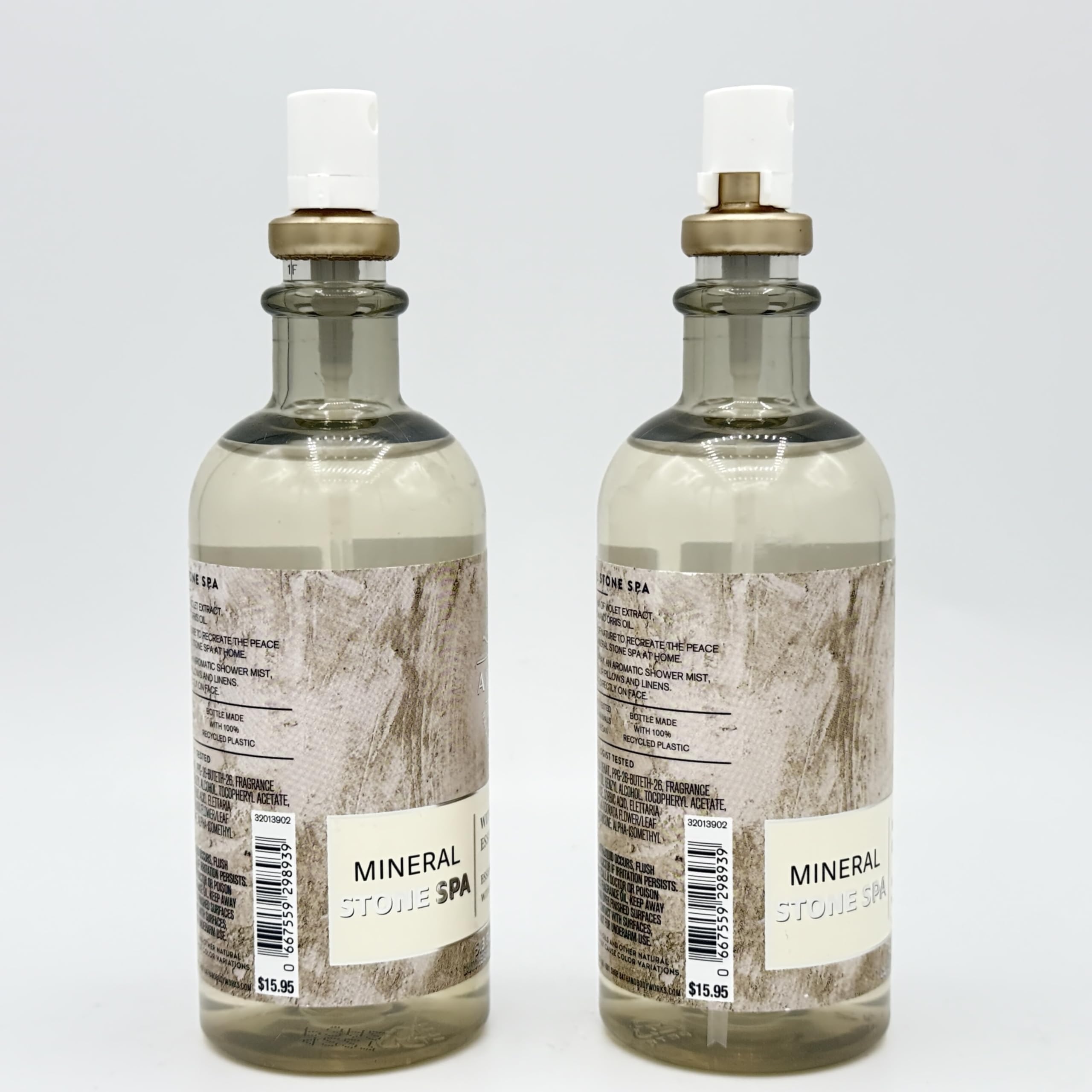 Mineral Stone Spa 2-Piece Bath & Body Set | 2 Essential Oil Aromatherapy Mists (5.3oz Each) for Relaxation, Stress Relief & Home Spa Experience