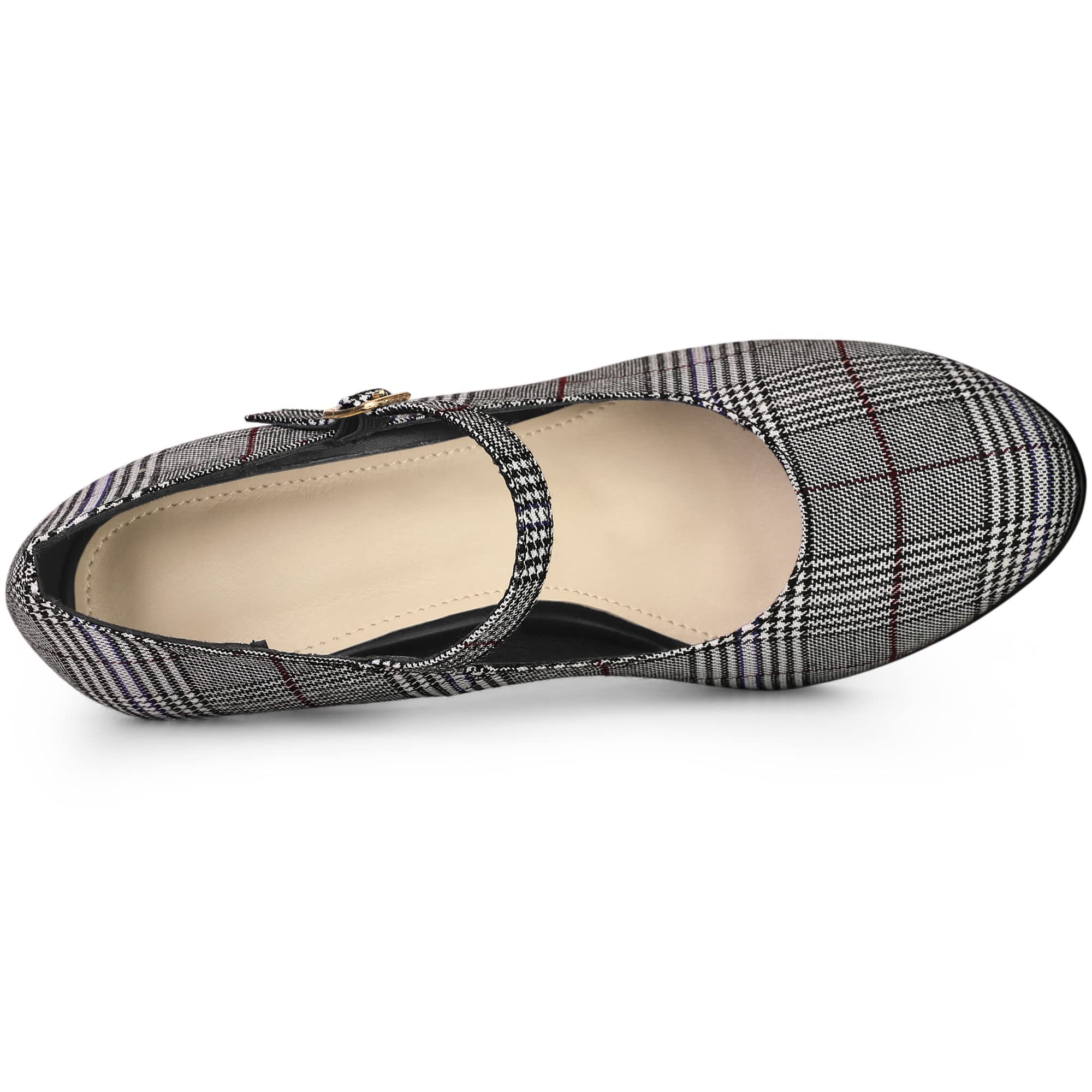 Allegra K Women's Houndstooth Platform Stiletto Heels Mary Jane Pumps - Stylish Dress Shoes for Office, Party & Special Occasions