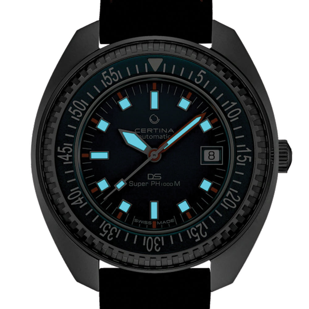 DS Super PH1000M STC 43.5mm Turquoise Dive Watch with Rubber Strap - Perfect for Scuba Diving, Water Sports & Everyday Wear