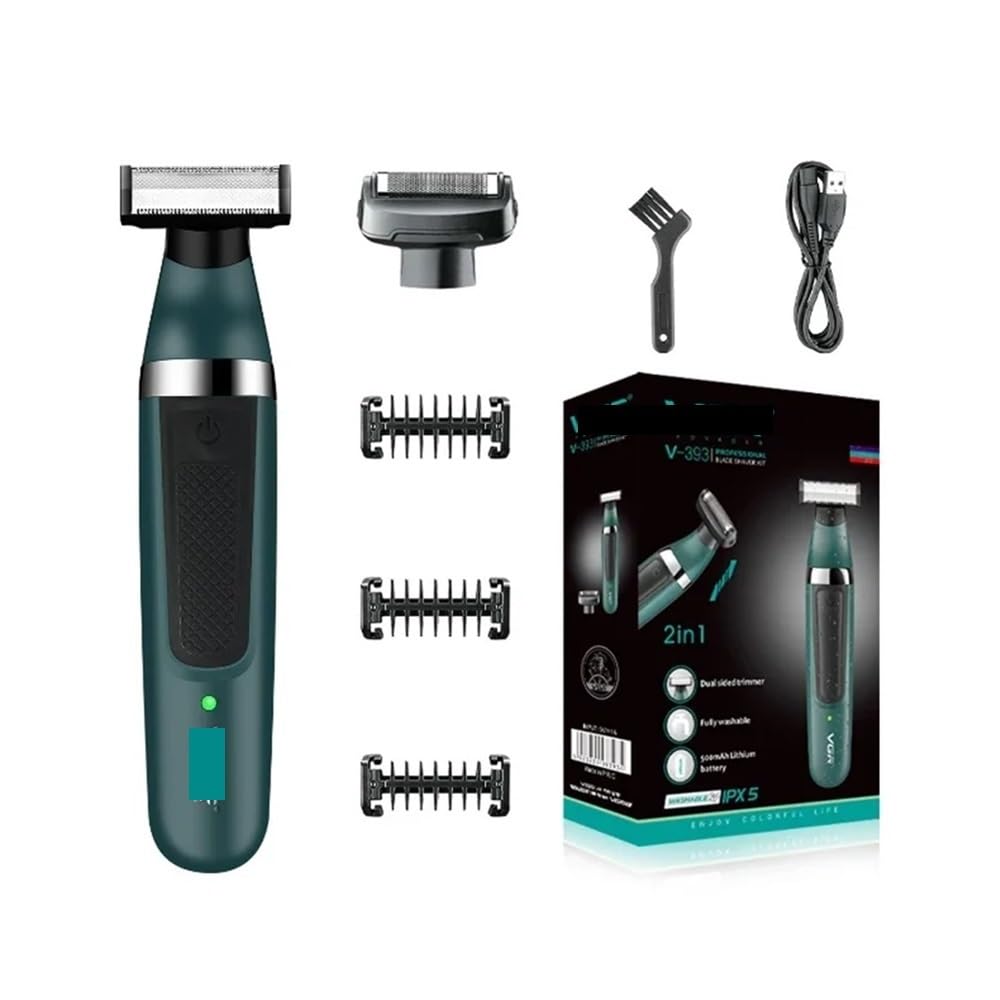 Premium V-G-R Rechargeable Waterproof Electric Razor & Beard Trimmer for Men - Cordless Face & Body Hair Shaver V-393 (Travel-Friendly Box) - Perfect for Home, Gym & Travel Grooming