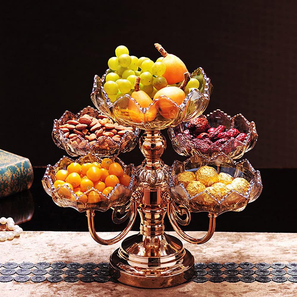 Elegant Crystal Glass Fruit Plate Basket - Stylish Transparent Serving Tray for Living Room, Office & Party Decor | Perfect for Entertaining, Snack Display & Kitchen Organization