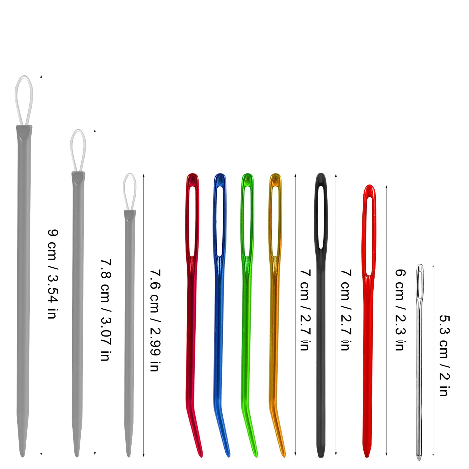 20pcs Large Eye Darning Needles - Stainless Steel & Aluminum Tapestry Needle Set with 2 Storage Cases for Crocheting, Knitting, Sewing & Embroidery - Perfect for DIY Crafts, Quilting, and Fabric Repair Projects