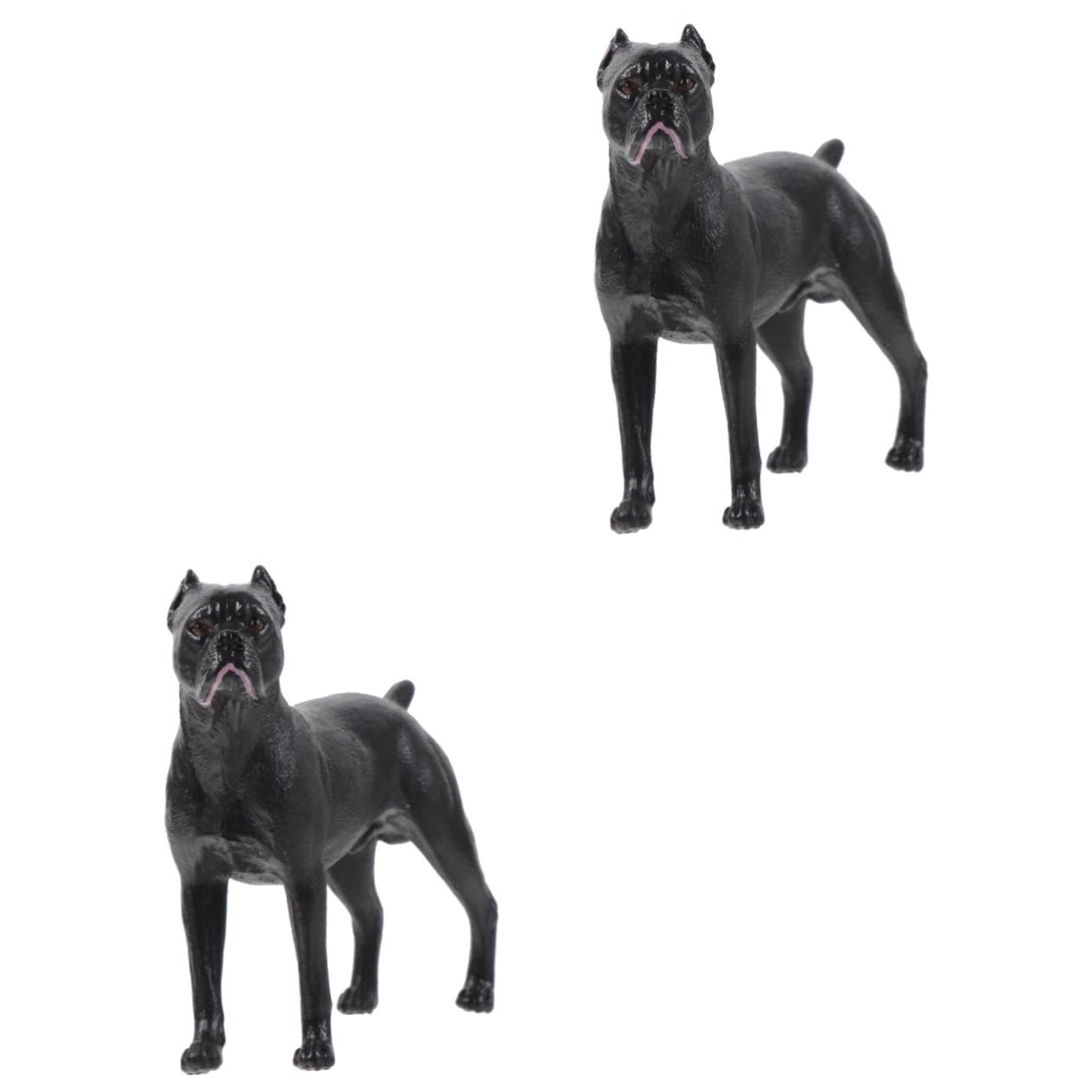 Abaodam 2-Piece Realistic Cane Corso Bulldog Dog Statue Set - Cartoon Puppy Figurine Playset, Durable Plastic Artificial Dog Model for Home Decor, Garden Display, and Kids Playtime