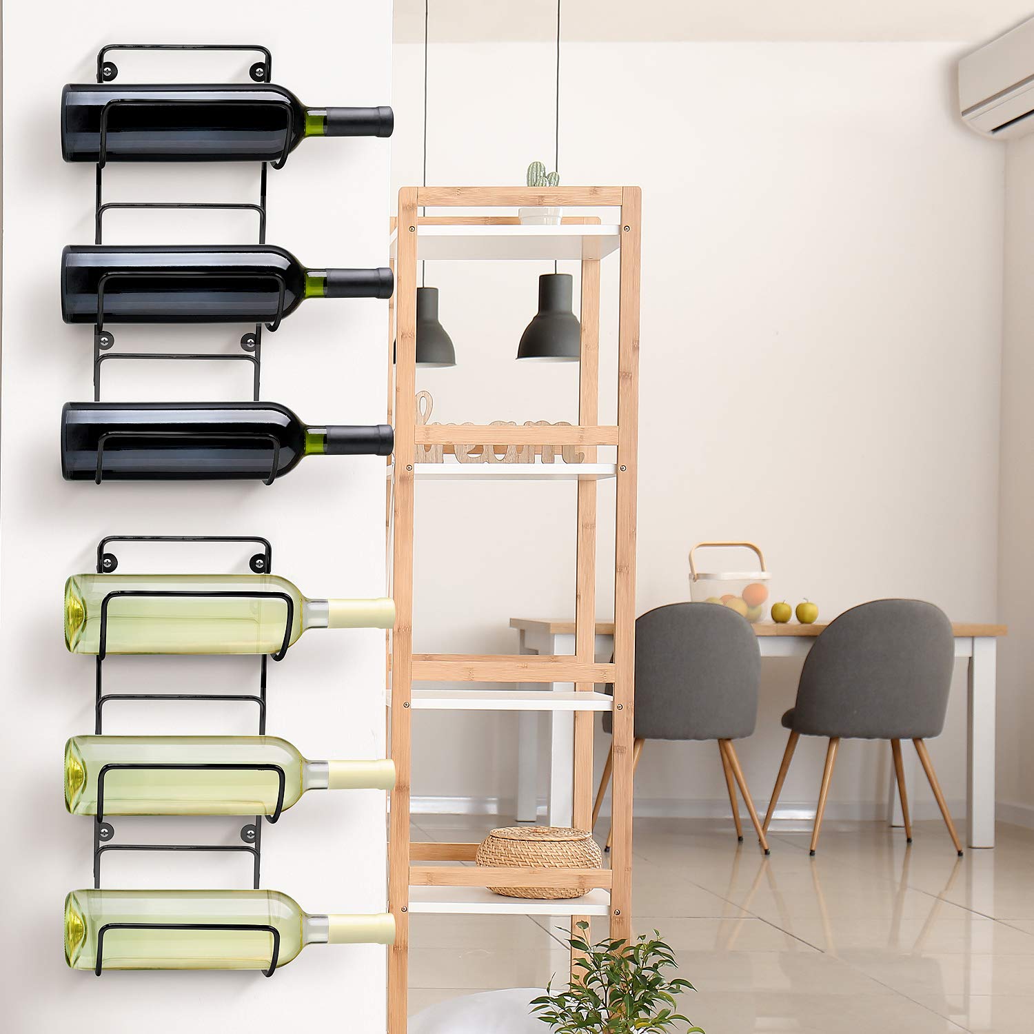 Sorbus 6-Tier Wall Mounted Towel Rack - Space Saving Bathroom Organizer for Rolled Towels, Washcloths & Linens - Black Hanging Shelf for Bathroom, Spa, Salon - Perfect for Small Spaces & Clutter-Free Storage