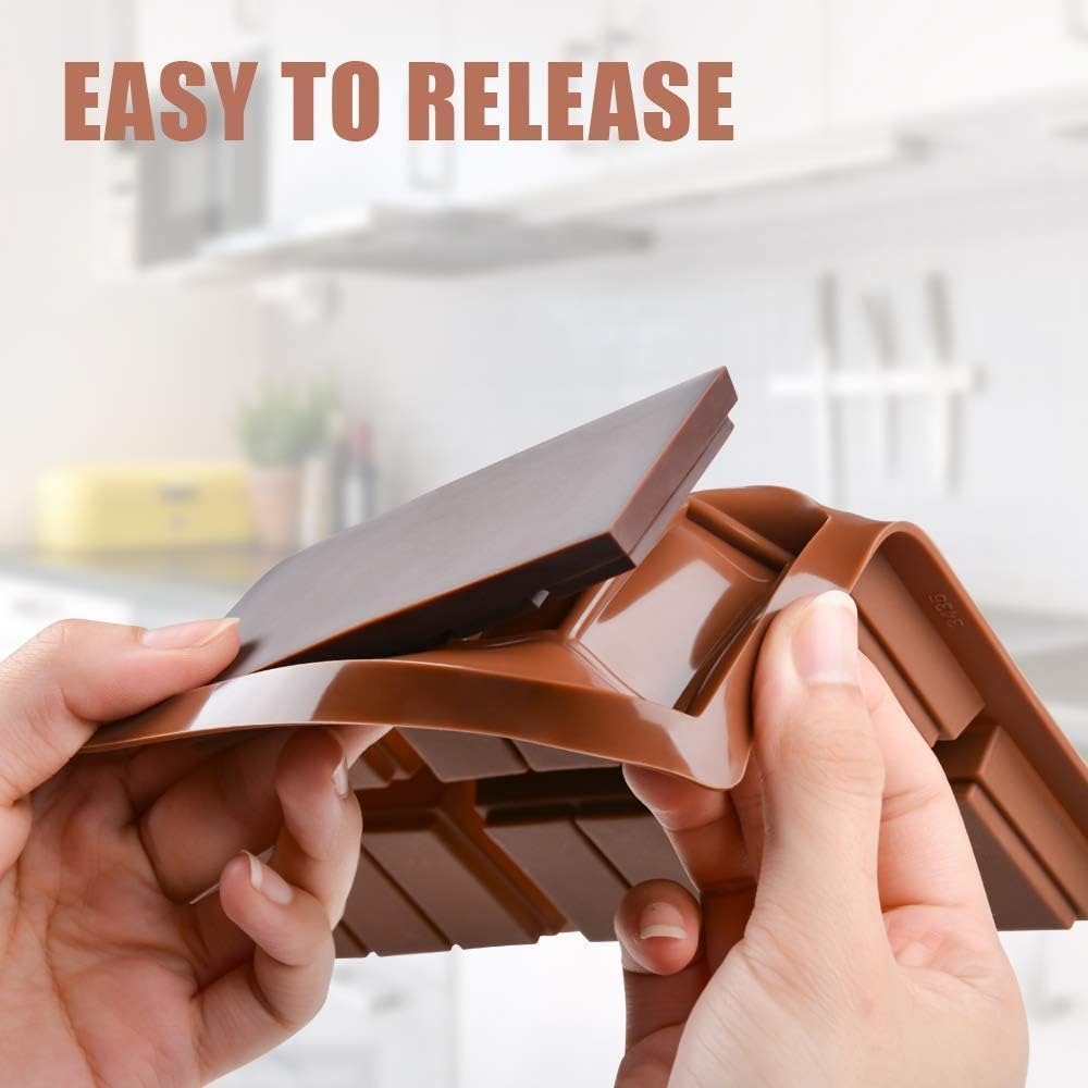 Premium Silicone Chocolate Bar Molds - 5 & 10 Cavity Deep Snap Molds for Homemade Chocolate Bars, Candy Making, Wax Melts & DIY Treats - Perfect for Valentine's Gifts, Party Favors & Baking Supplies