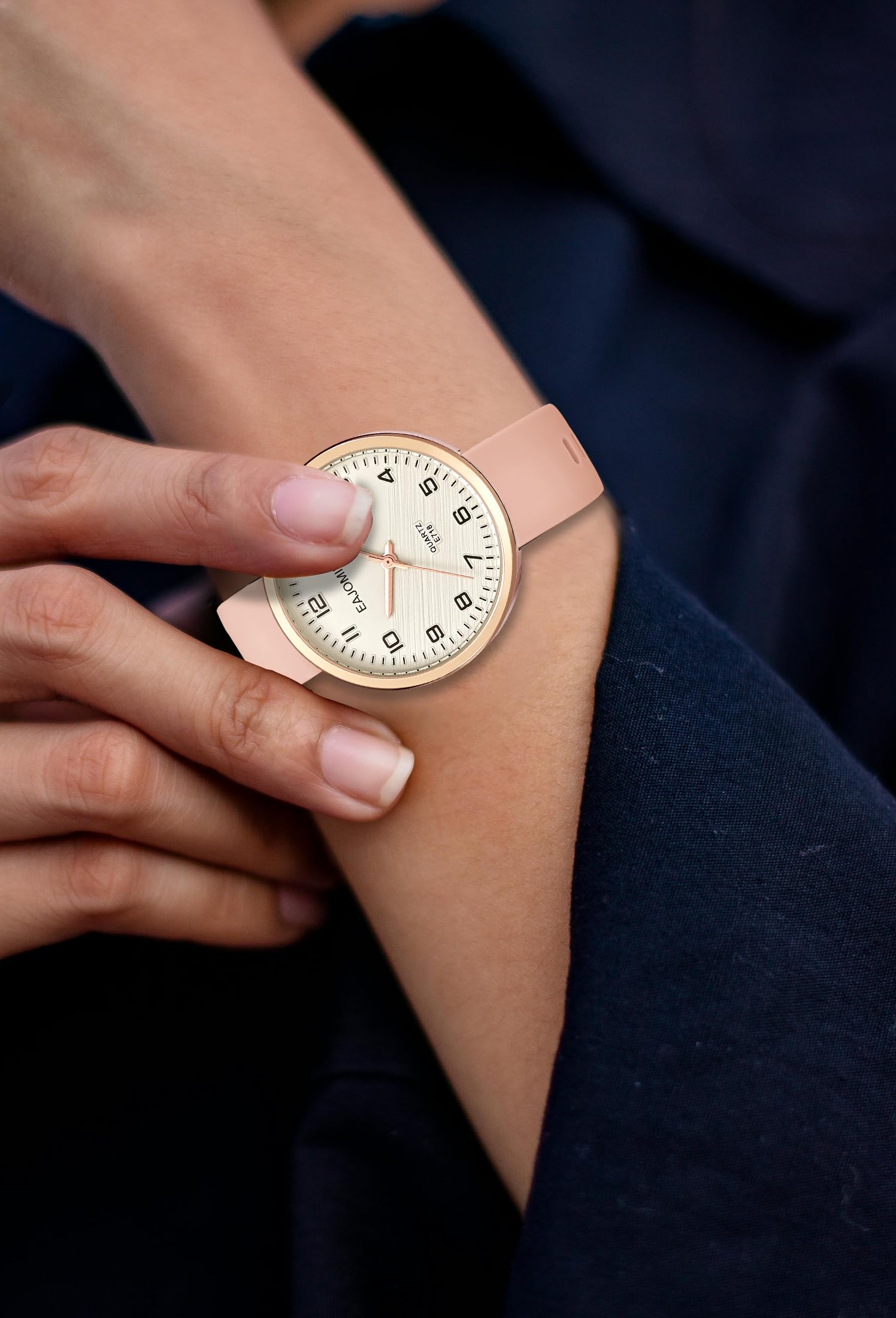 Waterproof Analog Women's Watch with Easy Read Dial & Second Hand - Soft Silicone Band Quartz Dress Watch for Nurses, Students & Professionals | Perfect for Medical Shifts, School & Everyday Wear