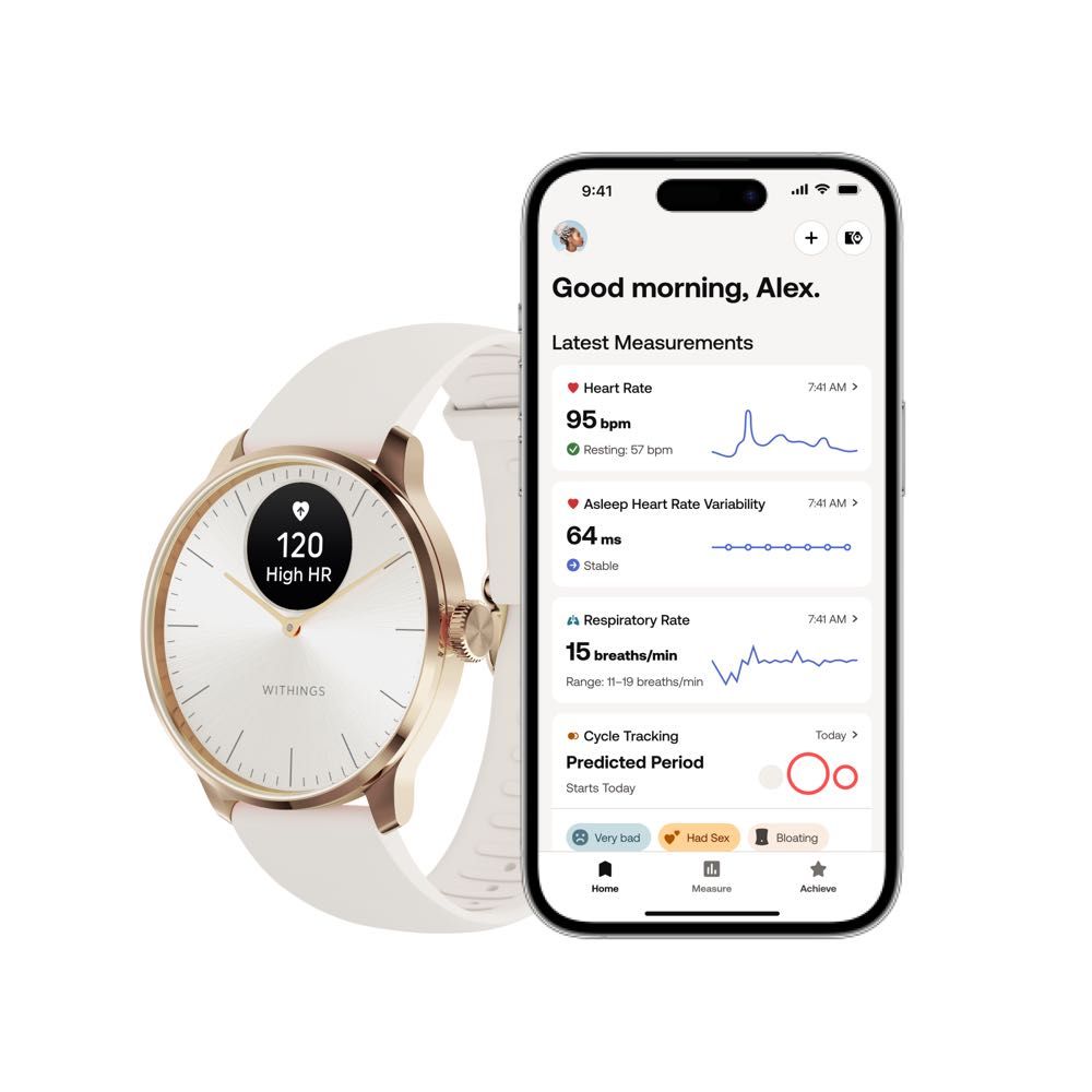 Withings ScanWatch Light (37mm) - Smart Hybrid Watch with Heart Rate Monitor, Sleep Tracking & Activity Tracker - Perfect for Fitness Enthusiasts & Health-Conscious Users