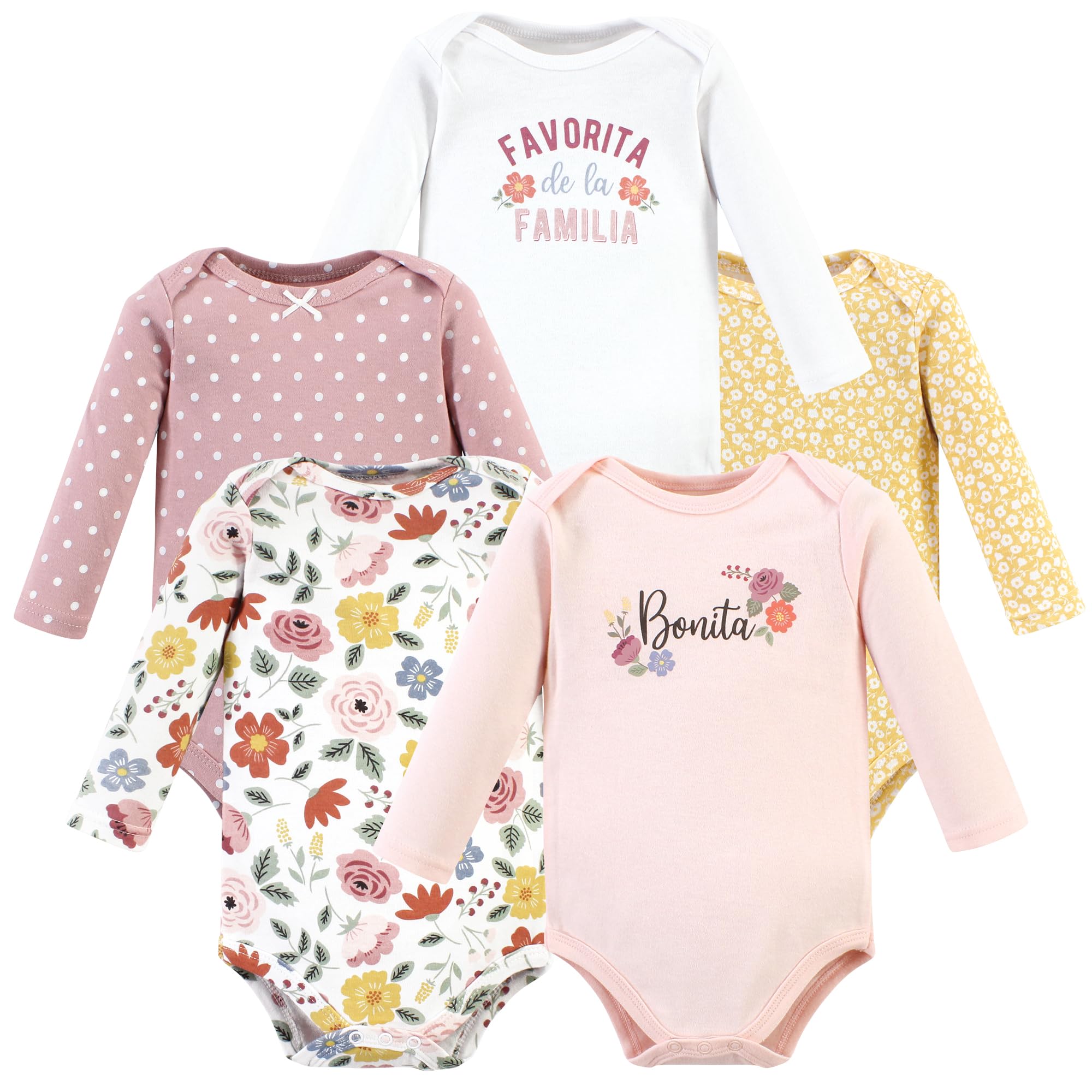 Hudson Baby Unisex Cotton Long-Sleeve Bodysuits - Soft & Comfortable Infant Onesies for Boys & Girls, Bonita Print, 12-18 Months - Perfect for Everyday Wear, Playtime & Photo Shoots