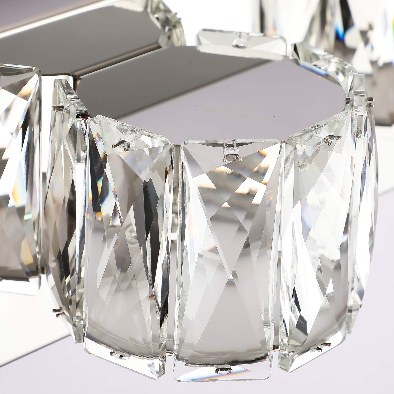 Aipsun 41 Inch 6-Light Modern Crystal Vanity Lighting Fixture - LED Bathroom Mirror Light, 6000K White Light for Vanity, Dressing Room & Makeup Area