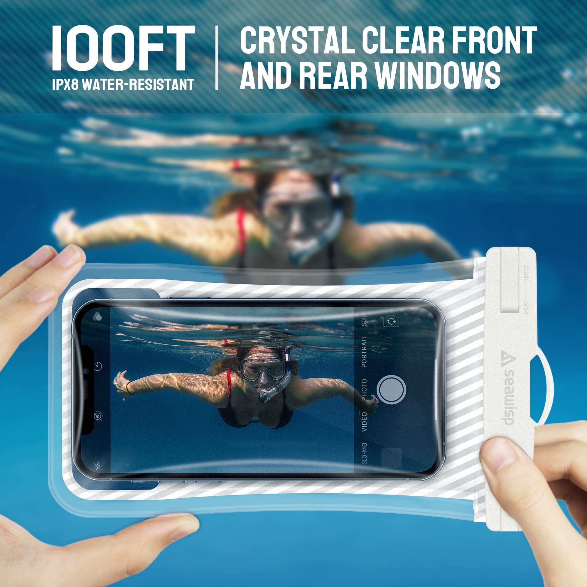 Waterproof Phone Pouch with Floating Airbag Design - IPX8 Universal Dry Bag Case for iPhone 16/15/14/13 Pro Max & Galaxy S24/S23 (Up to 6.9