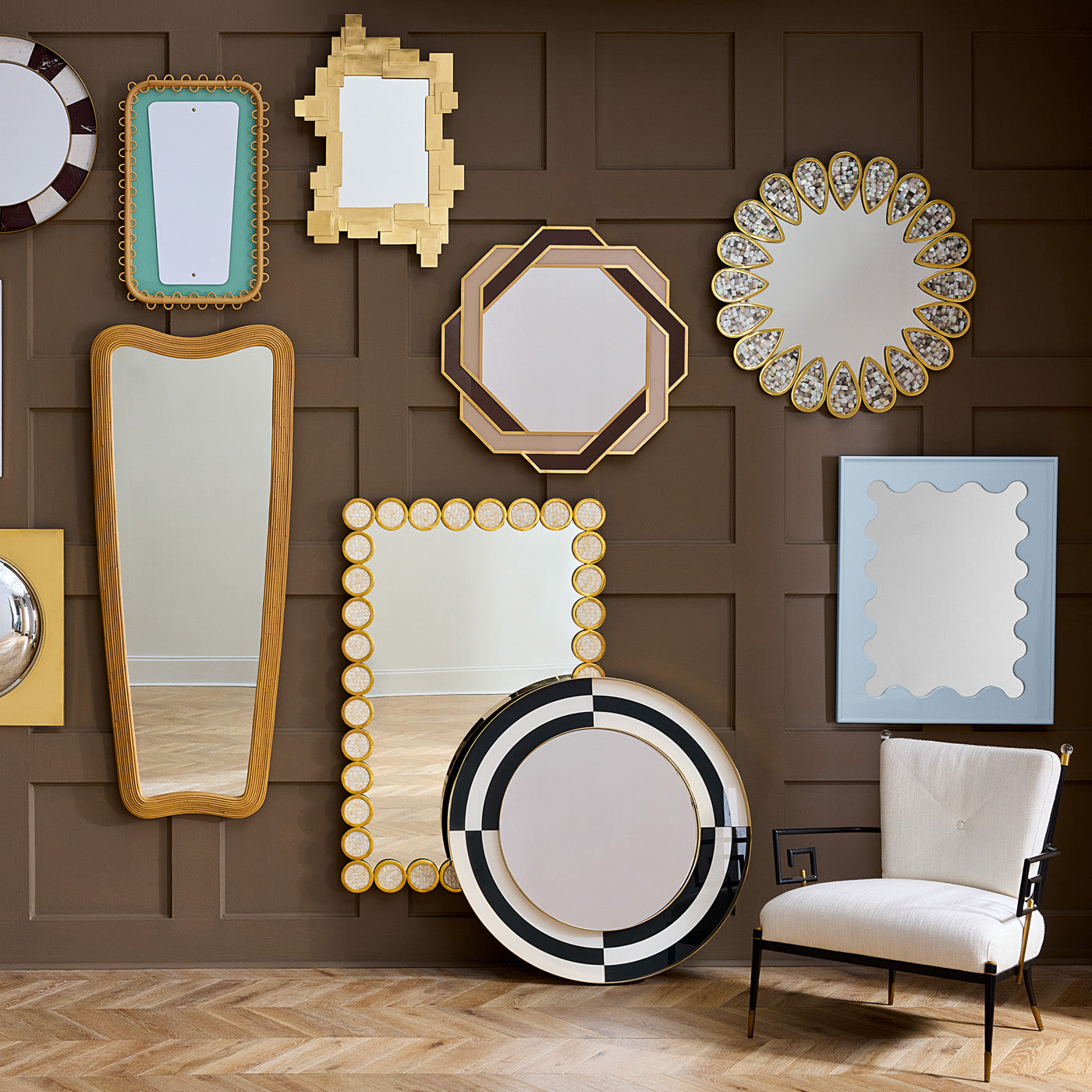 Op Art Mirror - Modern Abstract Wall Decor for Living Room, Bedroom & Office - Unique Optical Illusion Design for Home & Office Decor