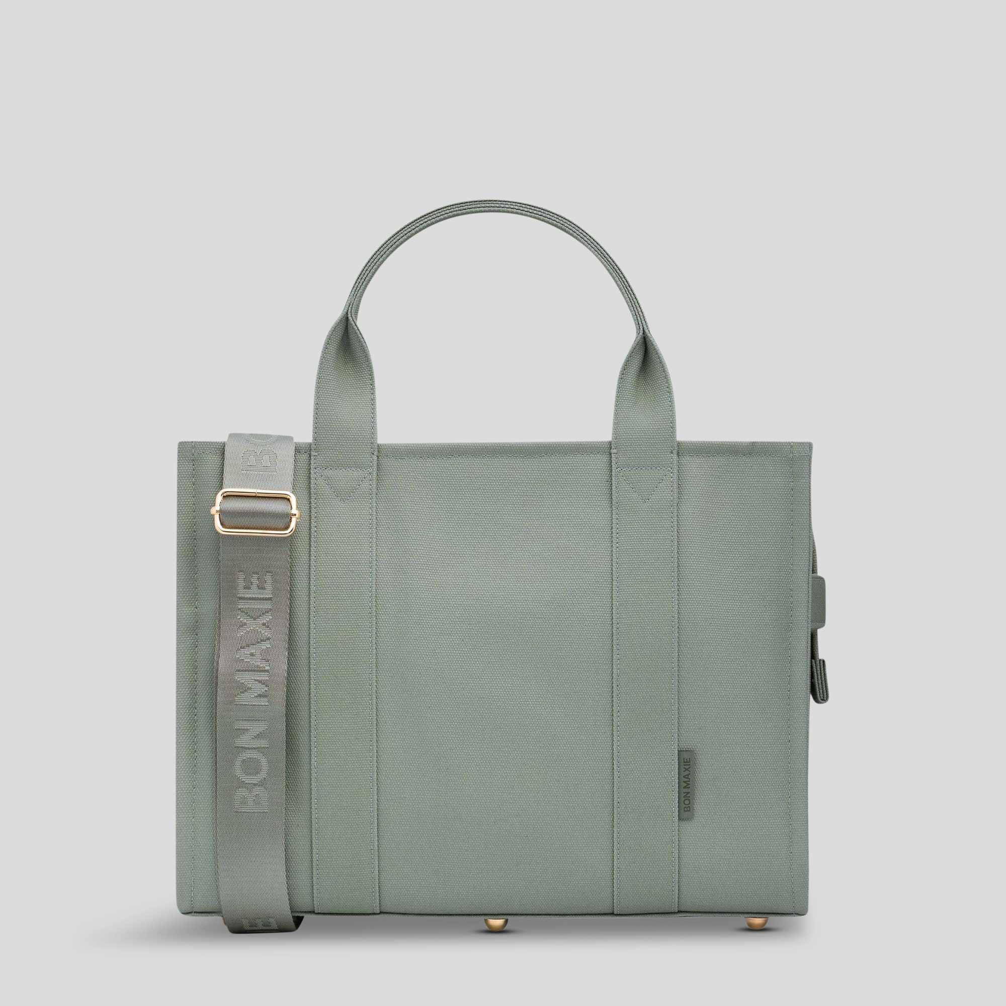 Small Bon Vivant Structured Tote Bag - Mini Tote in Sage Green | Stylish Everyday Purse for Work, Shopping & Travel