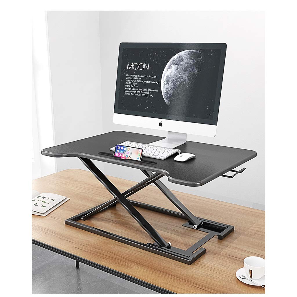 Adjustable Stand Up Laptop Desk - Foldable Computer Lift Table for Office & Home, Ergonomic Mobile Workstation with Height Adjustment, Black - Perfect for Small Spaces, Remote Work & Study