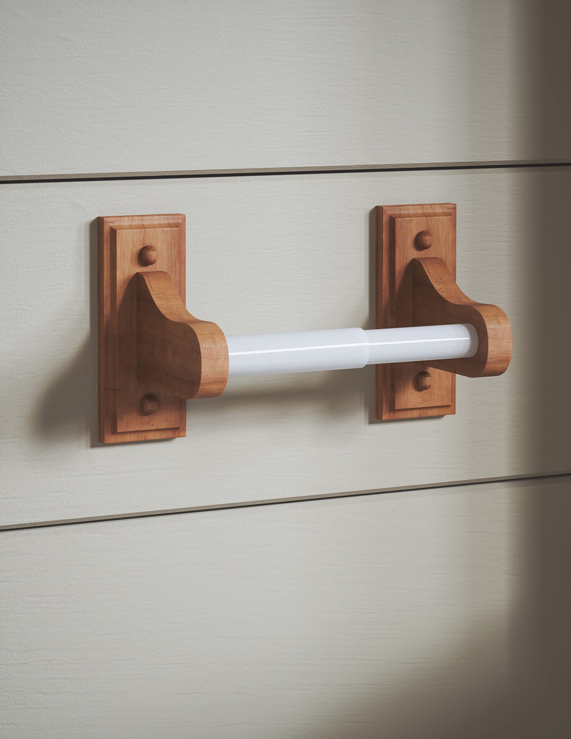 Dalton Rustic Wall-Mounted Toilet Paper Holder - Honey Oak Bathroom Tissue Roll Holder - Perfect for Farmhouse, Cottage & Vintage Style Bathrooms
