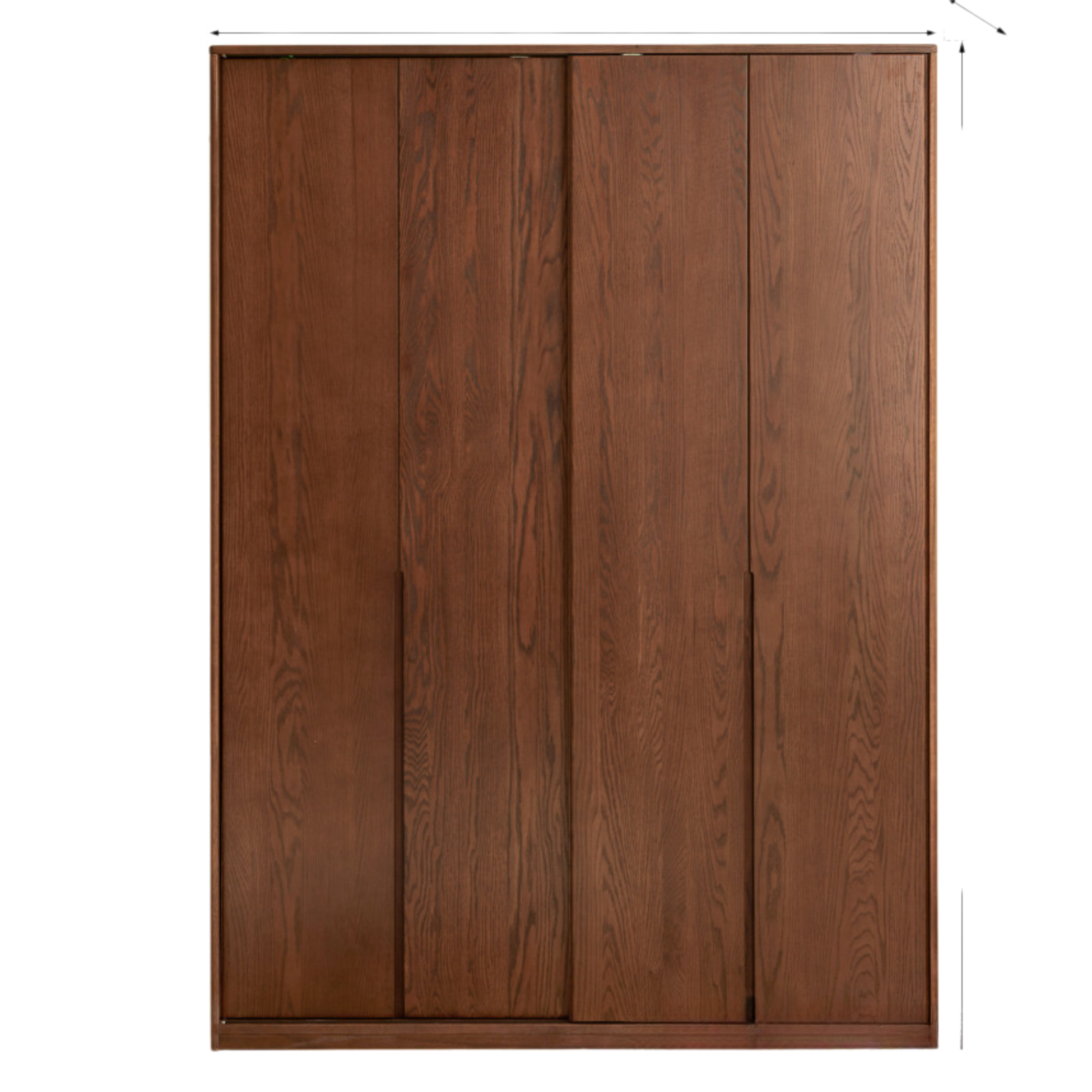 63x23.6x86.6 inch / 160x60x220сm/ Walnut color / sliding door wardrobe