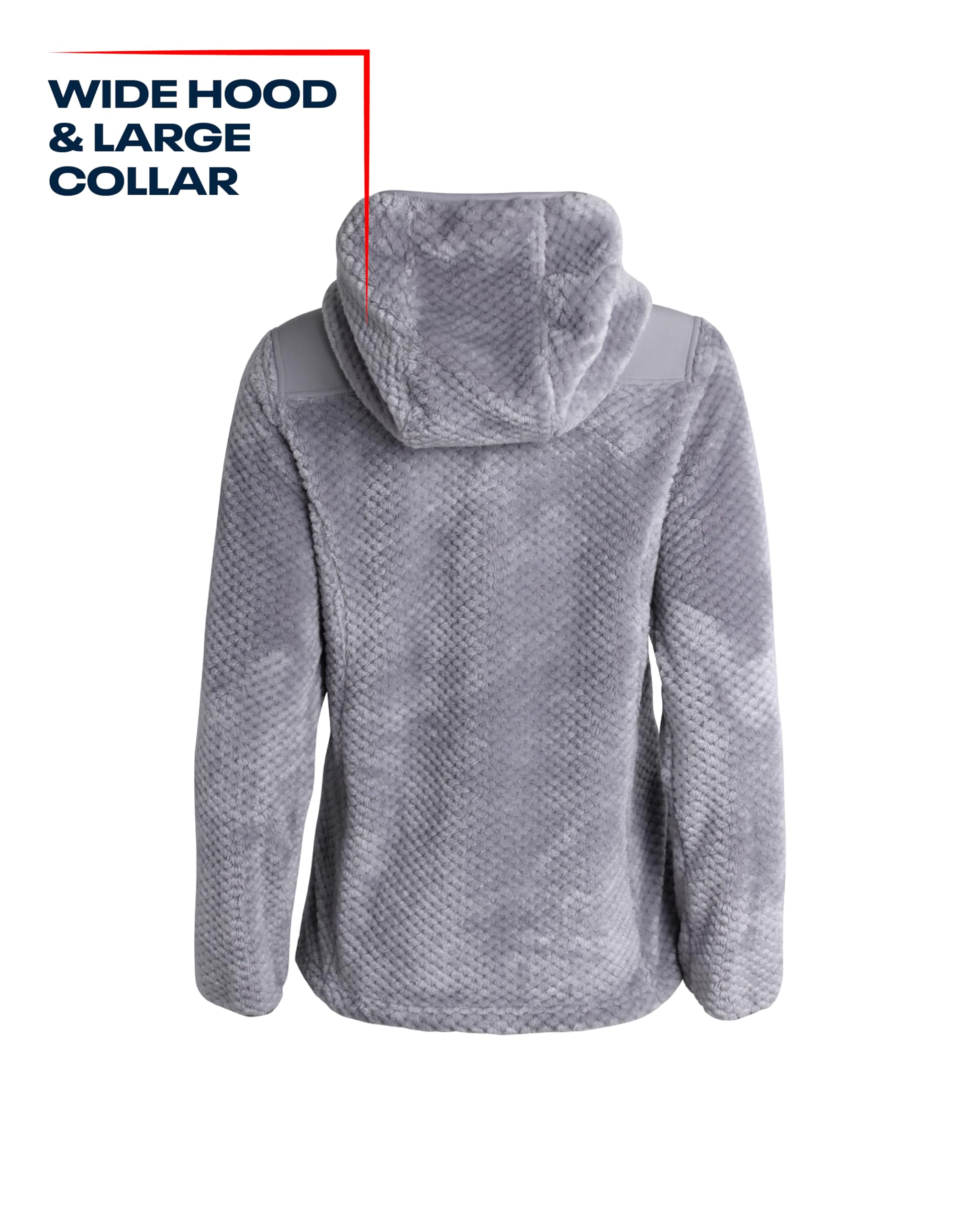 Reebok Women's Fleece Zip Up Hooded Jacket - Warm Insulated Winter Coat for Snow & Cold Weather - Cozy Casual Outerwear for Running, Hiking & Daily Wear (S-XL)