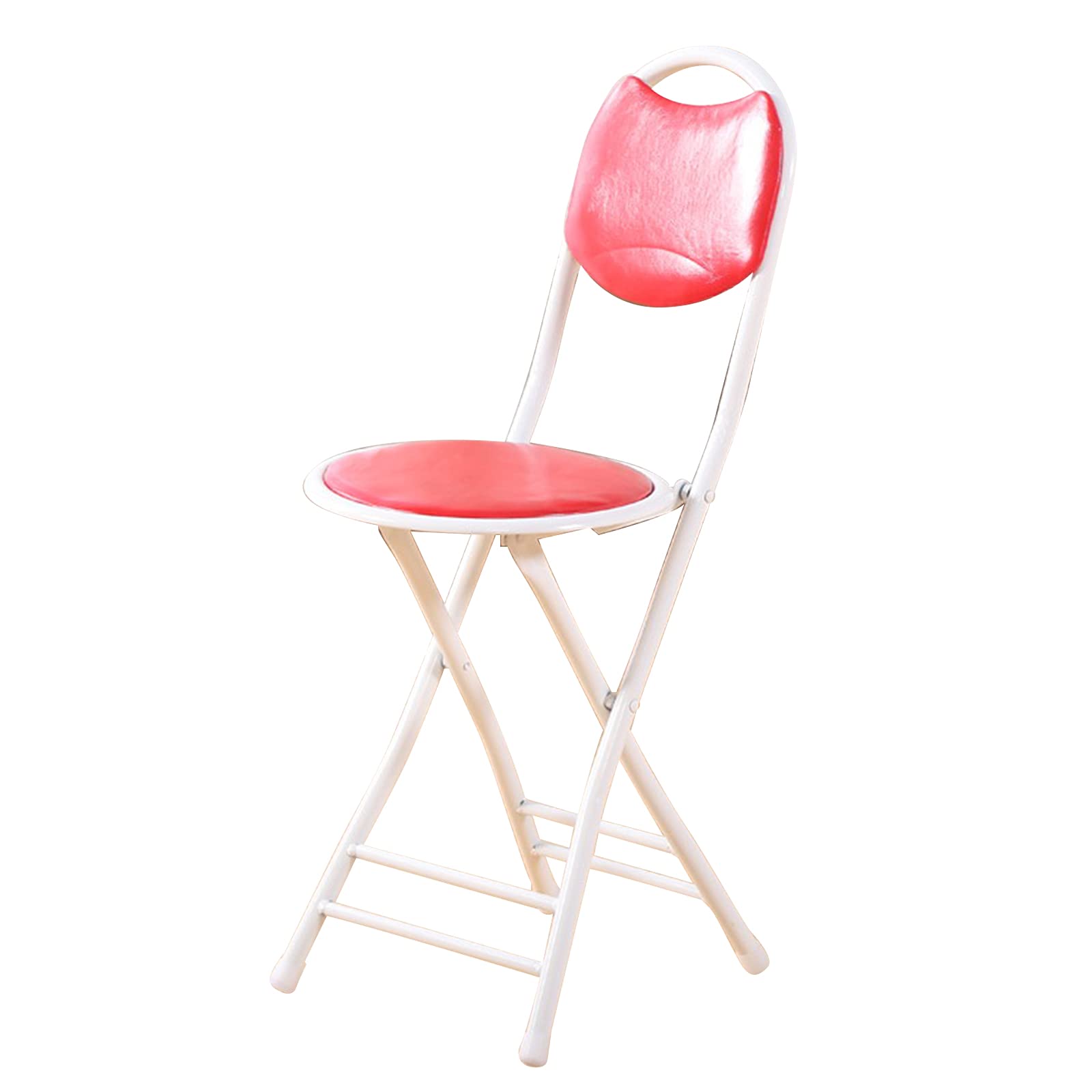 Compact Folding Bar Stool with Backrest - Round Space-Saving Stool for Office, Kitchen, Dining Room, Party & Picnic - Heavy Duty Event Seating Solution
