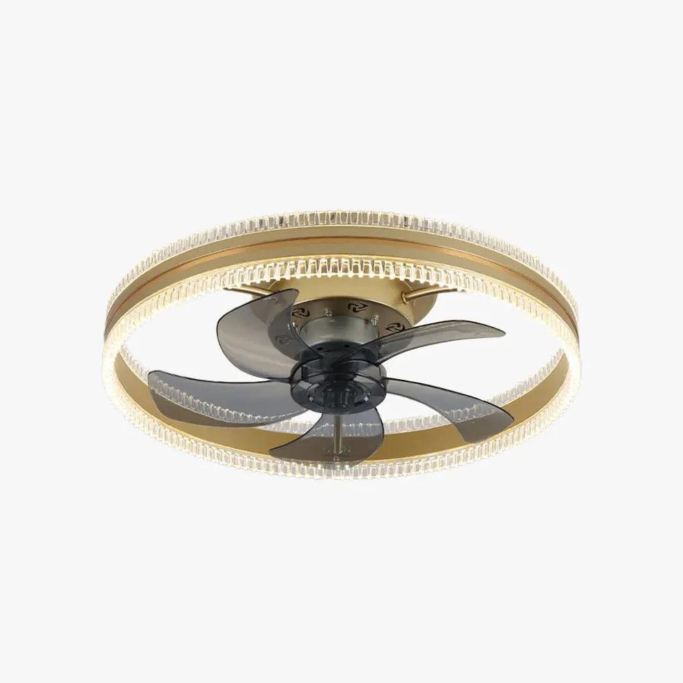 Modern Two Tone Ring Ceiling Fan with LED Light - Stylish Home Cooling & Lighting Solution for Living Room, Bedroom, or Patio