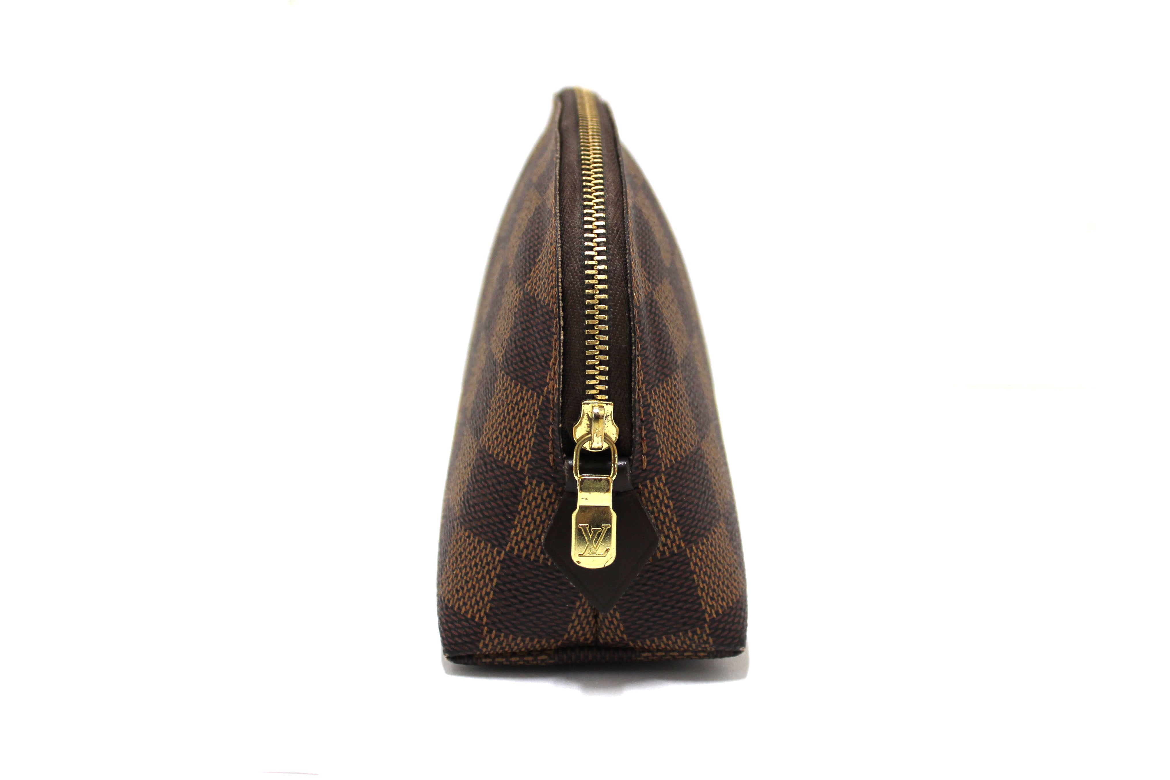 Authentic Louis Vuitton Damier Ebene Canvas Cosmetic Pouch - Luxury Makeup Bag for Women, Travel Organizer, Perfect Gift for Her | Ideal for Travel, Daily Use & Special Occasions