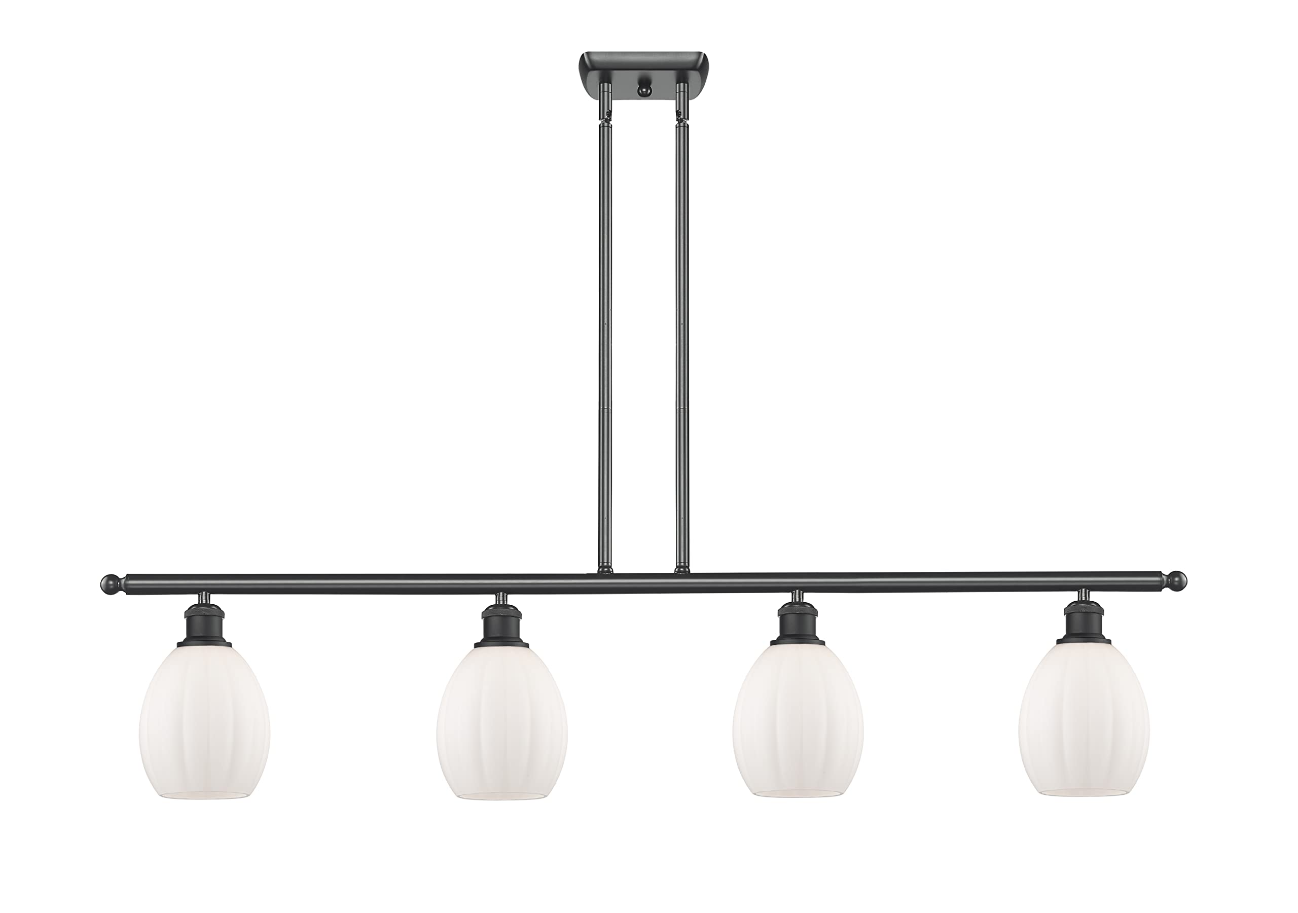 Innovative 4 Island LED Pendant Light - Dimmable Vintage Style Matte Black Chandelier for Kitchen, Dining Room, and Bar Lighting