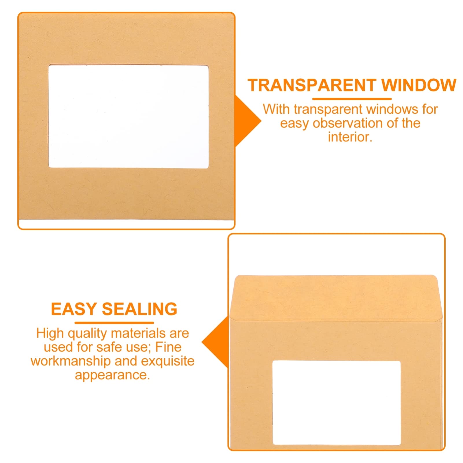 iplusmile 50 Pcs Clear Kraft Wedding Invitation Envelopes - Blank A7 Envelopes for Invitations, Note Cards, Photos & Business Use - Perfect for DIY Wedding, Party, Office & Stationery Supplies