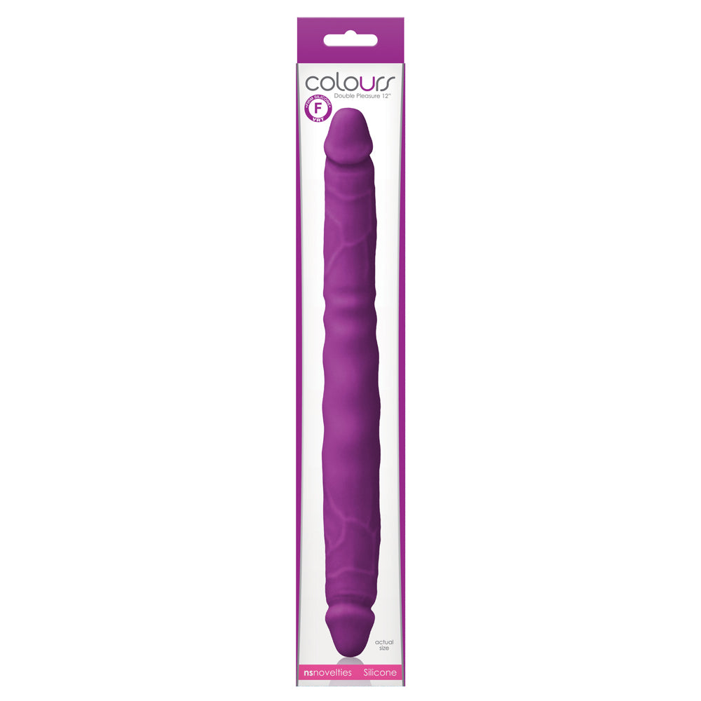 12-Inch Double Ended Dildo for Couples - Colours Dual Pleasure Vibrating Silicone Toy - Perfect for Partner Play & Solo Use
