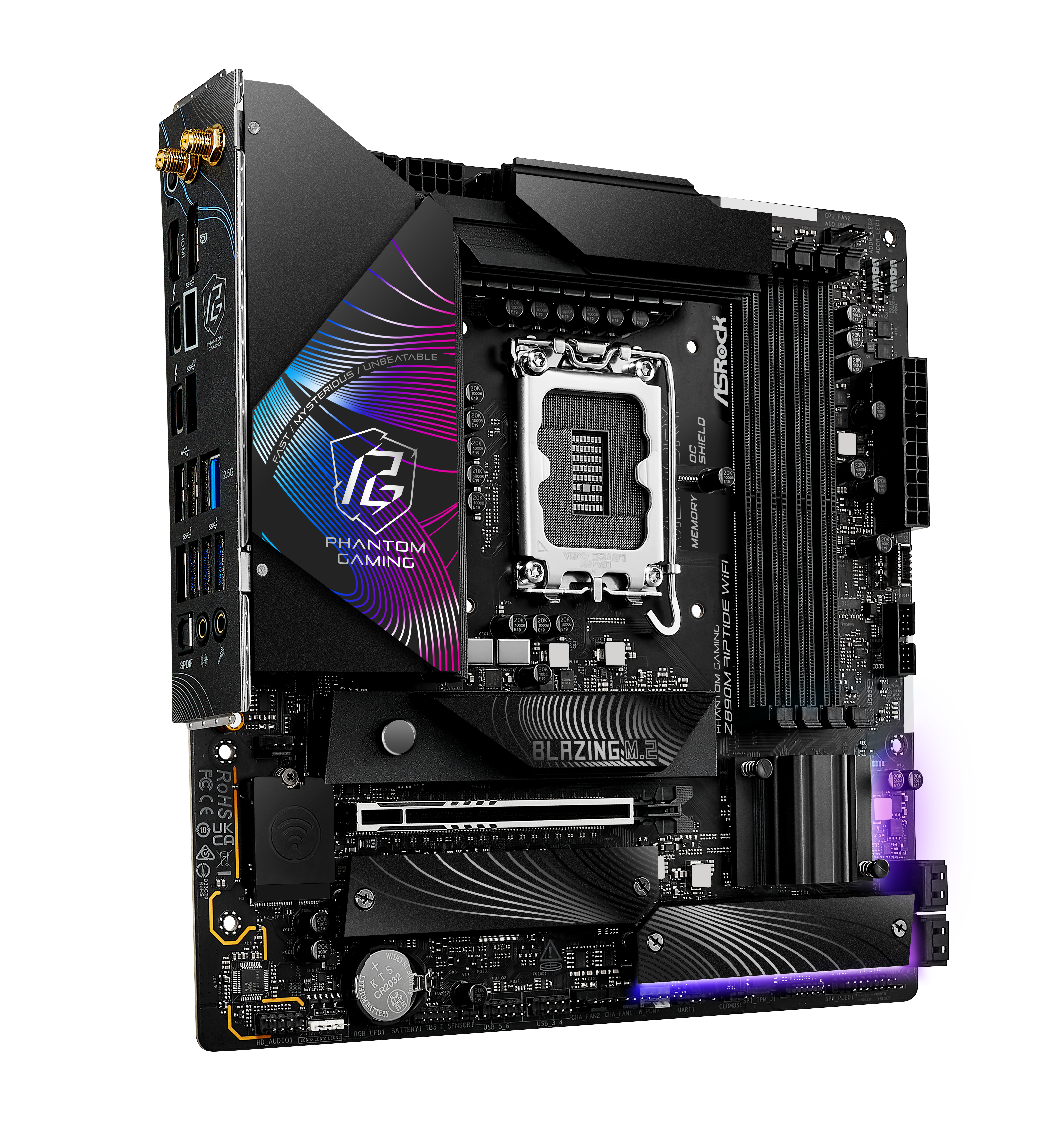 ASRock Z890M Riptide WiFi DDR5 Micro ATX Motherboard for Intel LGA 1851 Socket - High-Speed Gaming & Content Creation PC Build with Dual M.2, USB 3.2 Gen2, 2.5G LAN - Perfect for Compact Gaming Rigs and Home Office Workstations