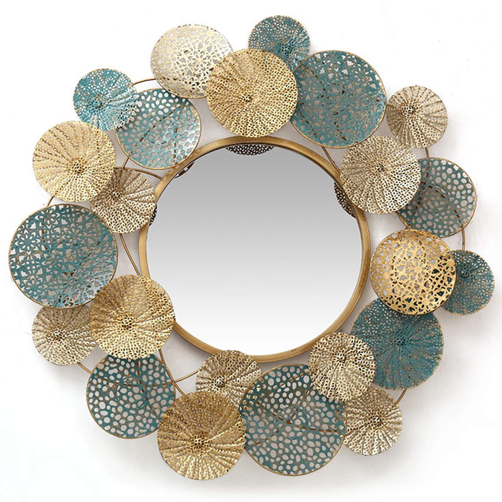 33 Inch Modern Sunburst Mirror Wall Decor - Elegant Flower Design for Living Room, Bathroom, Bedroom, Entryway, and Office Spaces