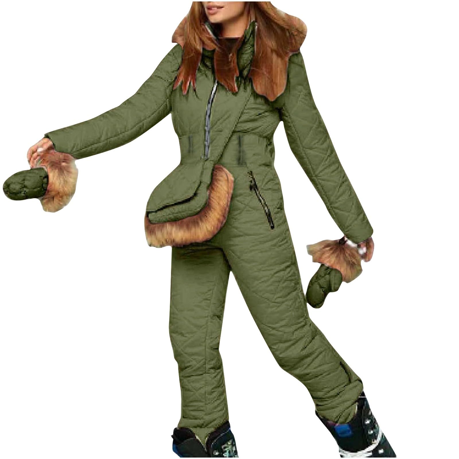 Women's Waterproof Ski Suit - Winter Snowboard Bibs with Hood & Long Sleeves for Outdoor Sports | Perfect for Skiing, Snowboarding & Cold Weather Adventures