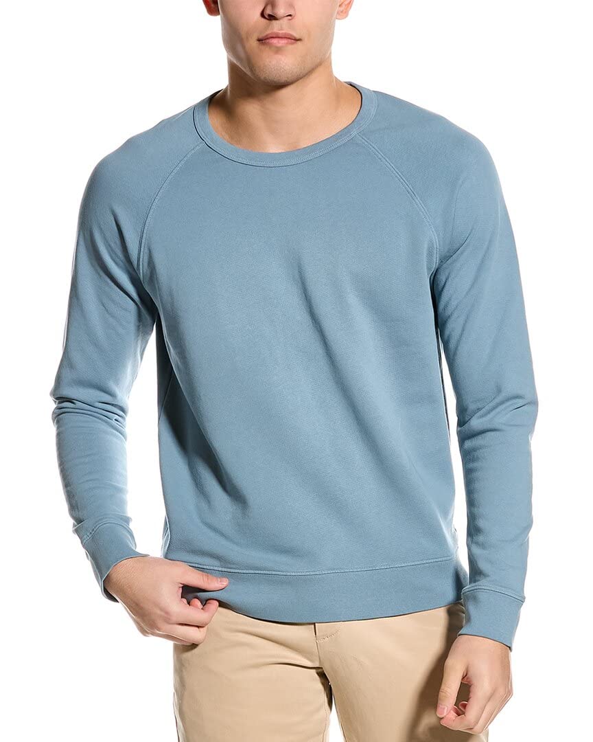 Vince Men's Garment-Dyed Cotton Crewneck Sweatshirt | Casual Pullover for Everyday Wear & Layering | Perfect for Fall, Winter & Cool Weather Outfits