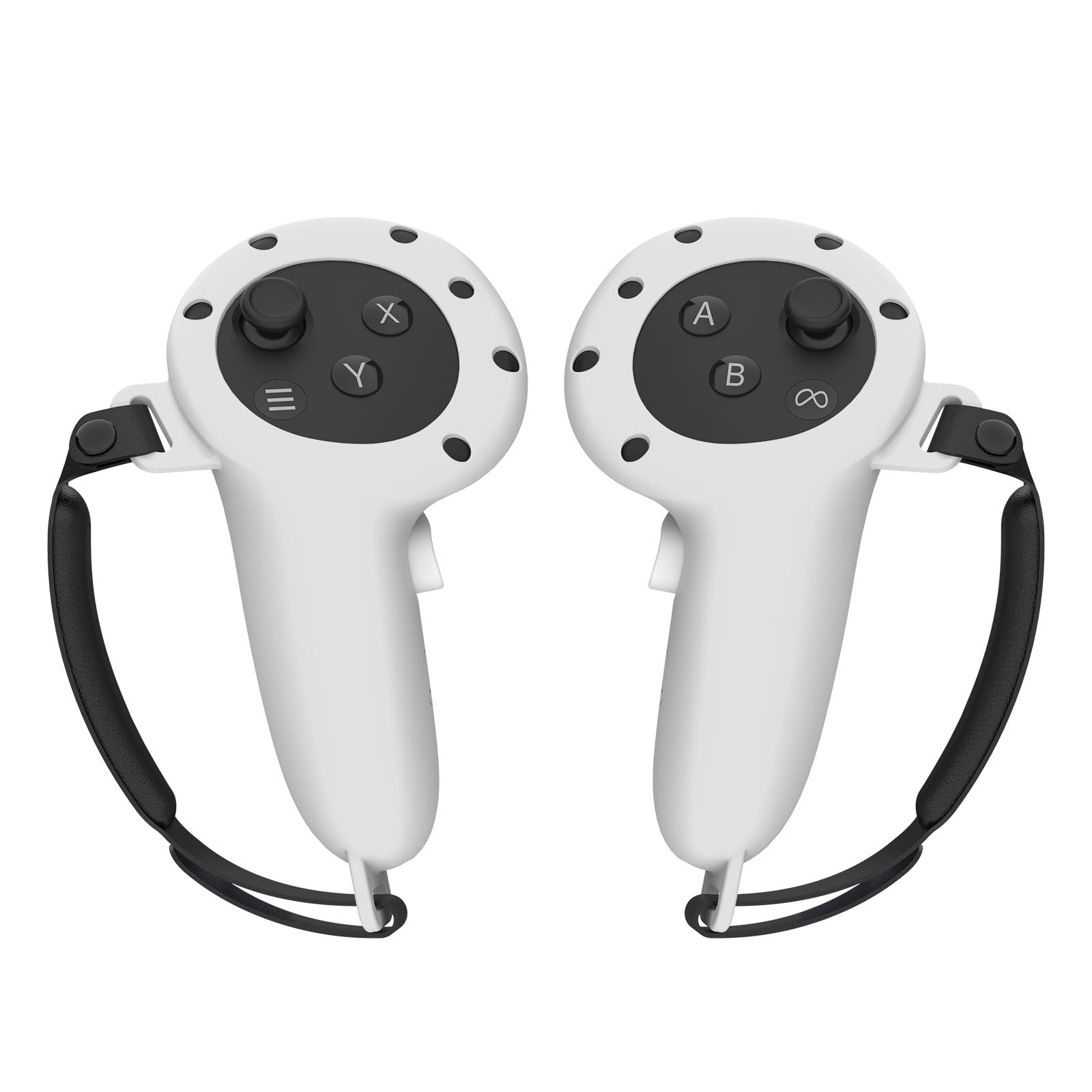 Meta Quest 3 VR Controller Silicone Protective Cover - Non-Slip Grip with Adjustable Strap - White VR Gaming Accessories for Enhanced Comfort & Safety During Intense VR Play