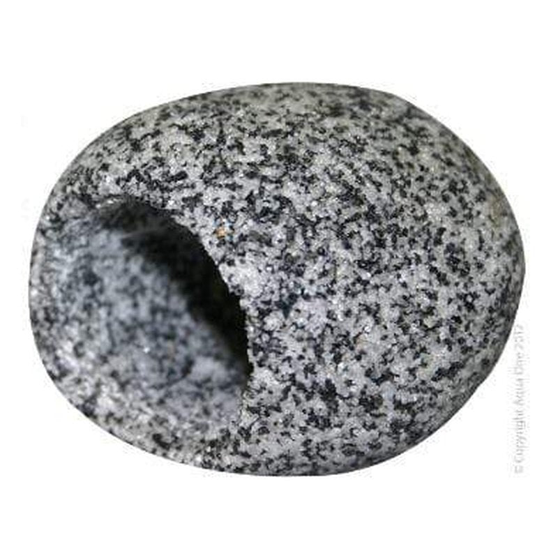 Aqua One Round Granite Cave for Fish Tank - Small (7.5 x 6.5 x 5.5cm) - Natural Hideout for Betta Fish, Shrimp & Small Aquarium Pets - Perfect for Aquatic Decor & Stress Relief