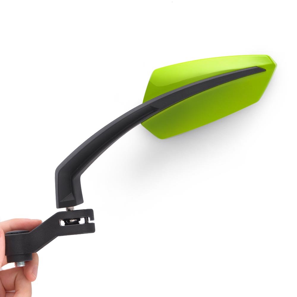KiWAV Motorcycle Mirrors - Tulip Green with 8mm & 10mm Adapters for Harley, Honda, Yamaha - Enhanced Rear View Safety for Cruisers & Street Bikes