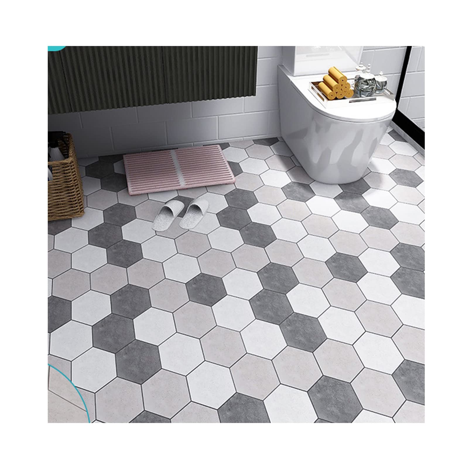 Peel and Stick Floor Sticker - Self Adhesive Waterproof Non-Slip PVC Floor Tile for Kitchen, Living Room, Bathroom, Bedroom | Easy DIY Home Renovation & Decoration Solution