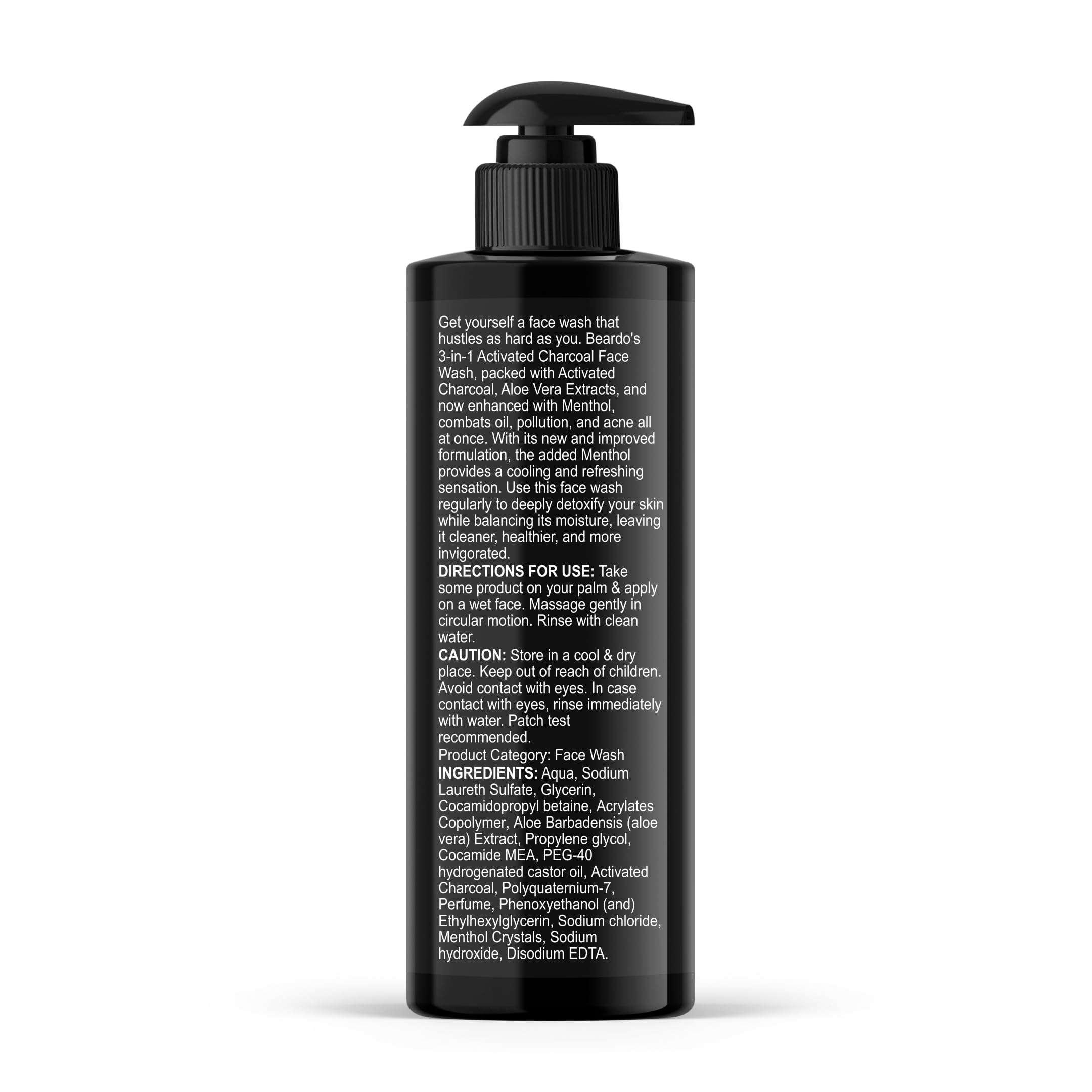 Beardo 3-in-1 Activated Charcoal Face Wash for Men - Deep Cleansing, Exfoliating & Detoxifying Formula | Oil Control Face Wash for Oily Skin | Removes Dirt & Pollution | 200ml | Perfect for Daily Skincare & Post-Workout Cleansing
