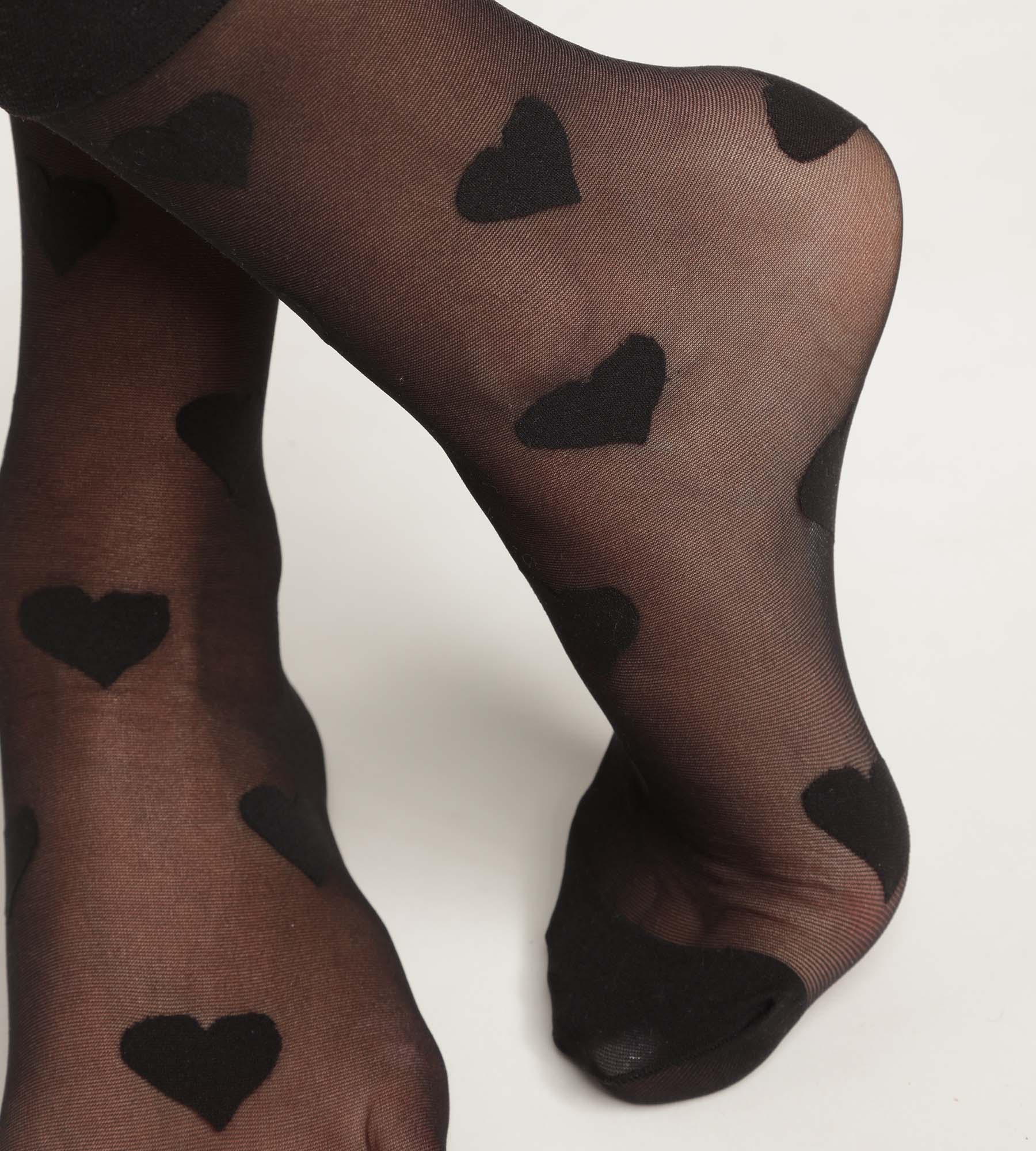 Sheer Black Lace Heart Pattern Ankle Socks for Women - Comfortable & Stylish Footwear for Casual Wear, Date Nights & Everyday Outfits