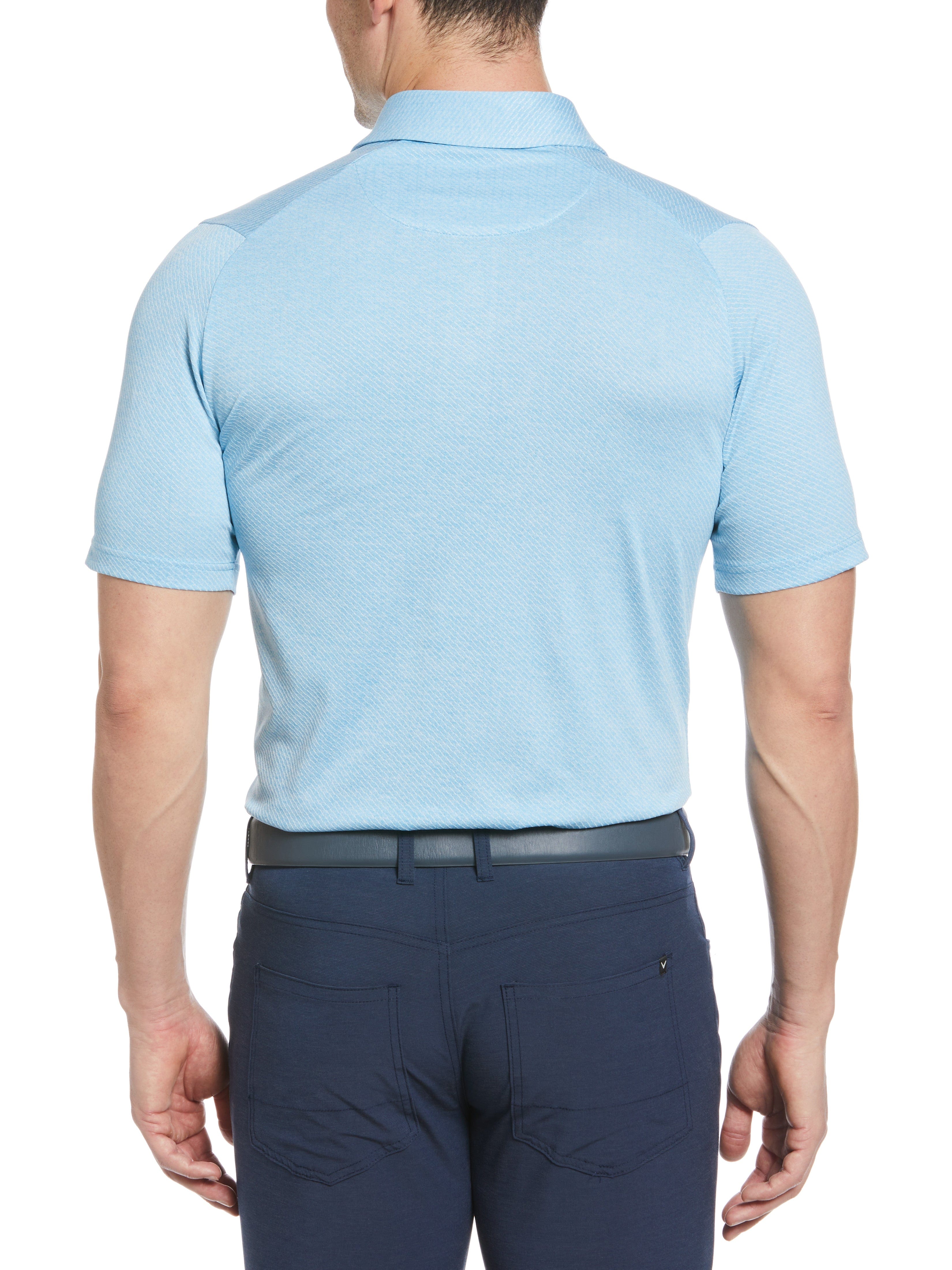 Men's Breathable Swing Tech™ Ventilated Heather Jacquard Polo Shirt - Perfect for Golf, Tennis & Casual Wear